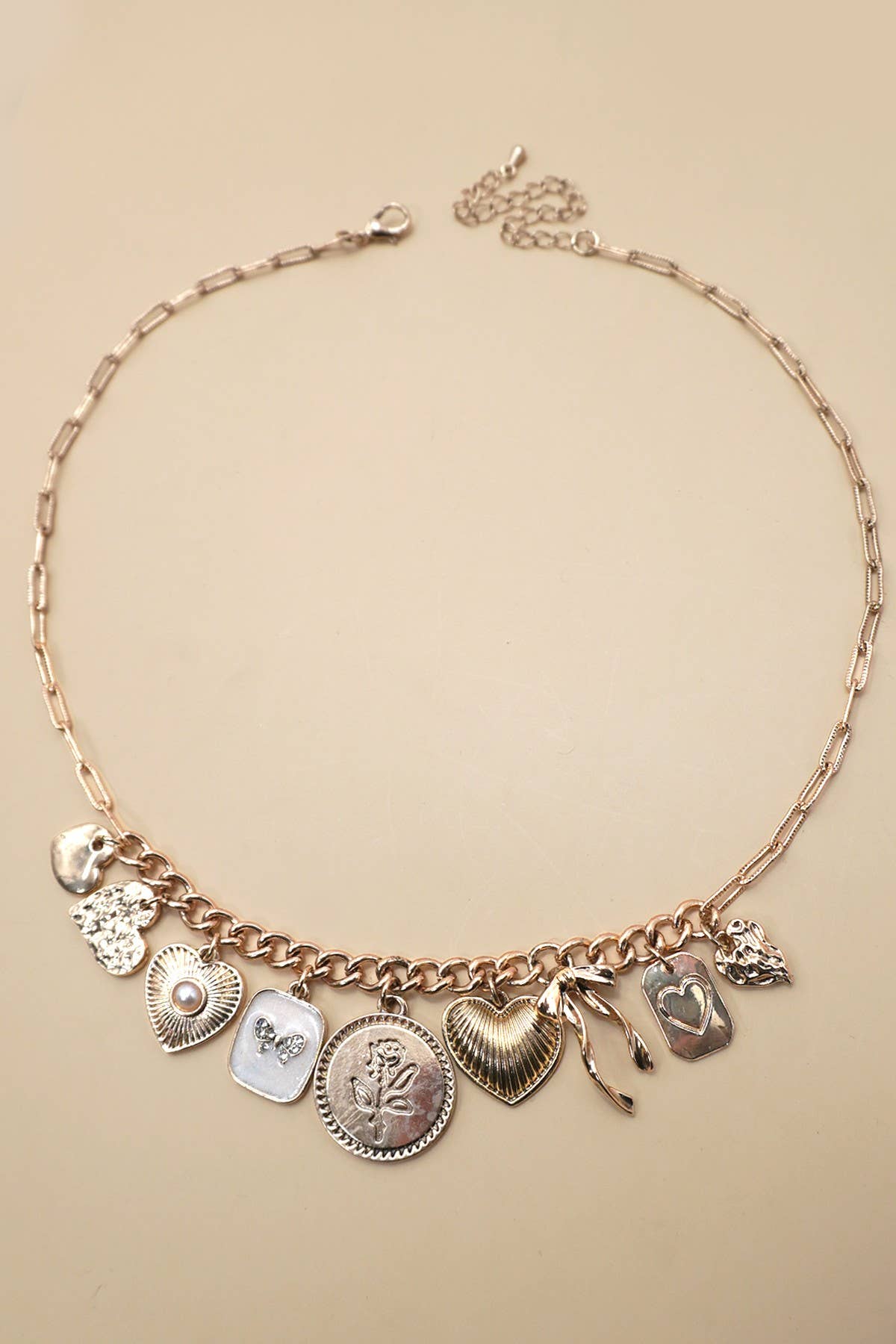 Hearts & Bows Charm Necklace