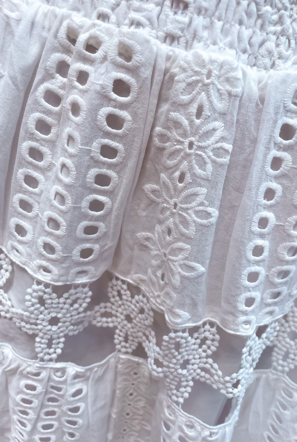 Eyelet Love Tube Dress - White - Tucker Brown