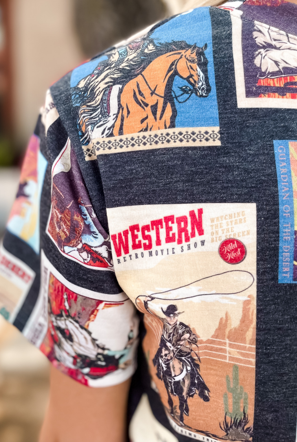 Cowboy Postcards Print T-Shirt