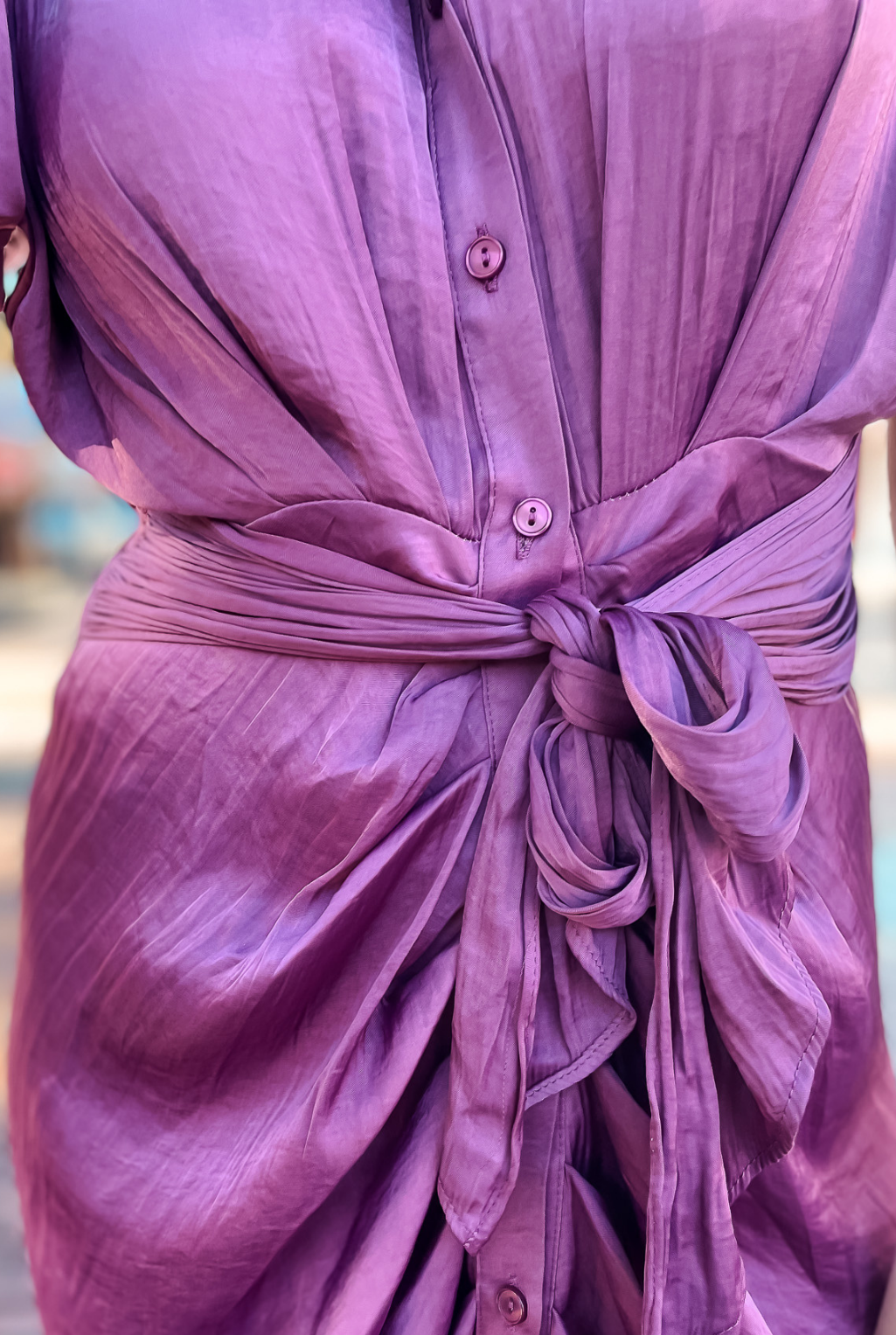 Tori Tie Dress - Plum