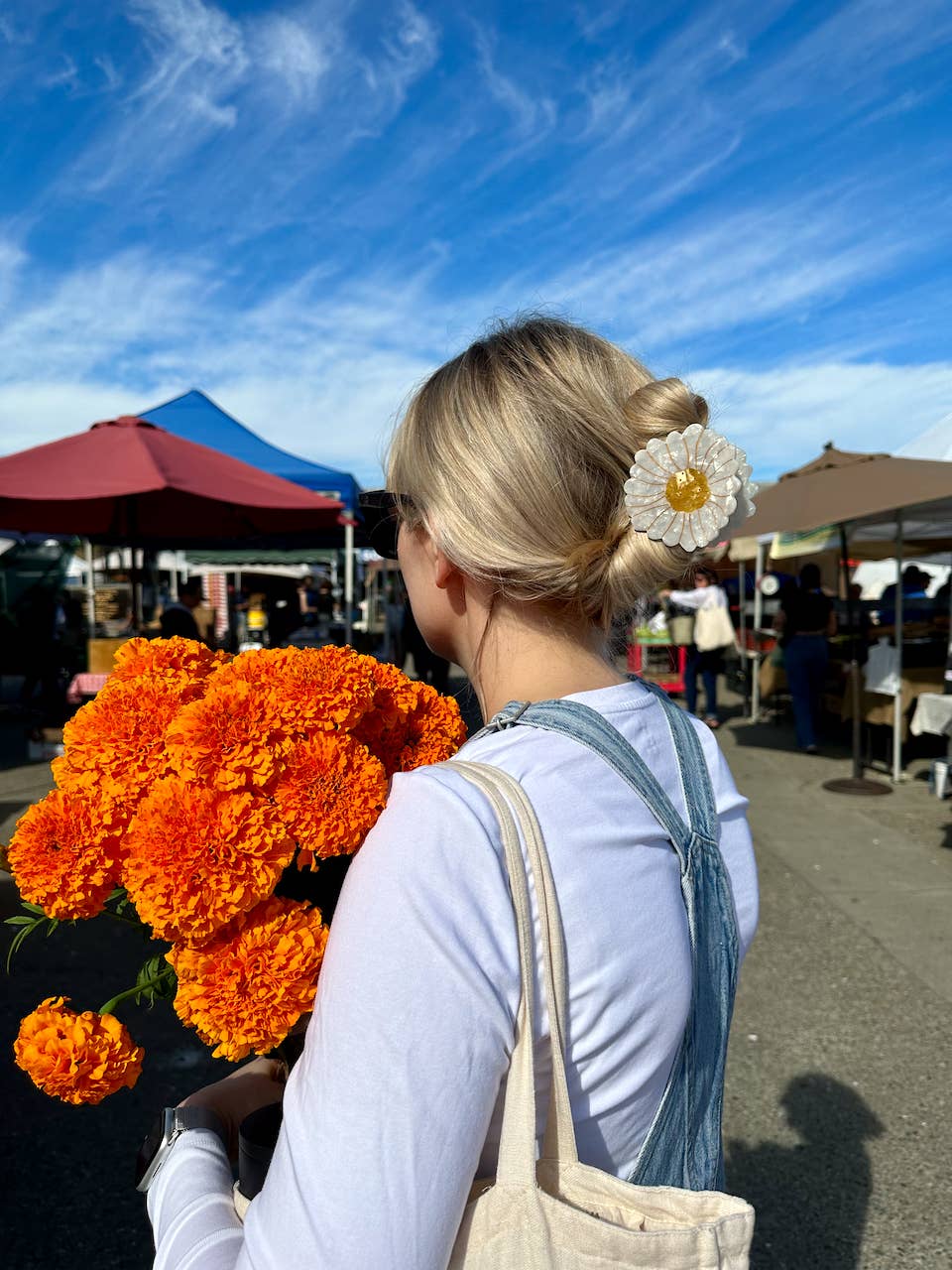 Hand Painted Daisy Hair Clip