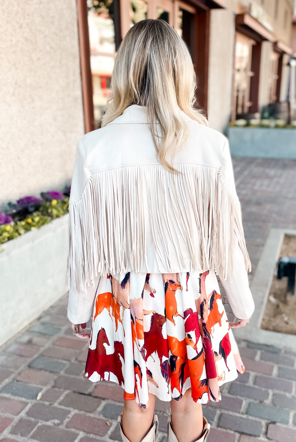 Jolene Suede Fringe Jacket - Cream