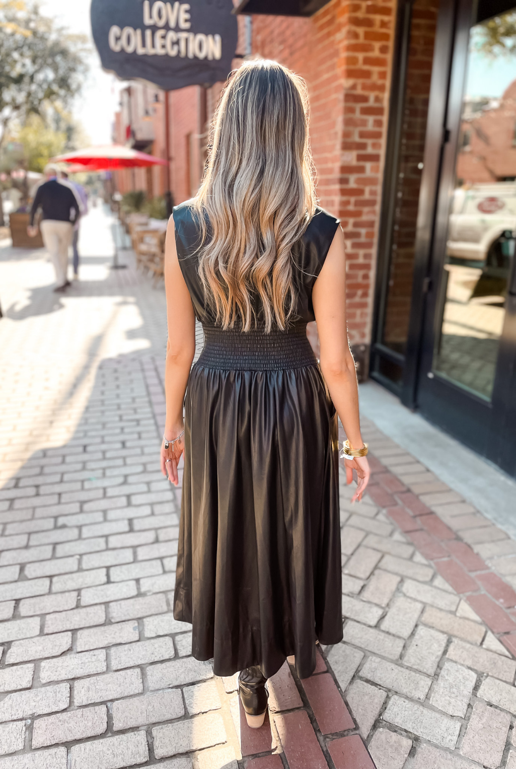 Black Faux Leather Dress