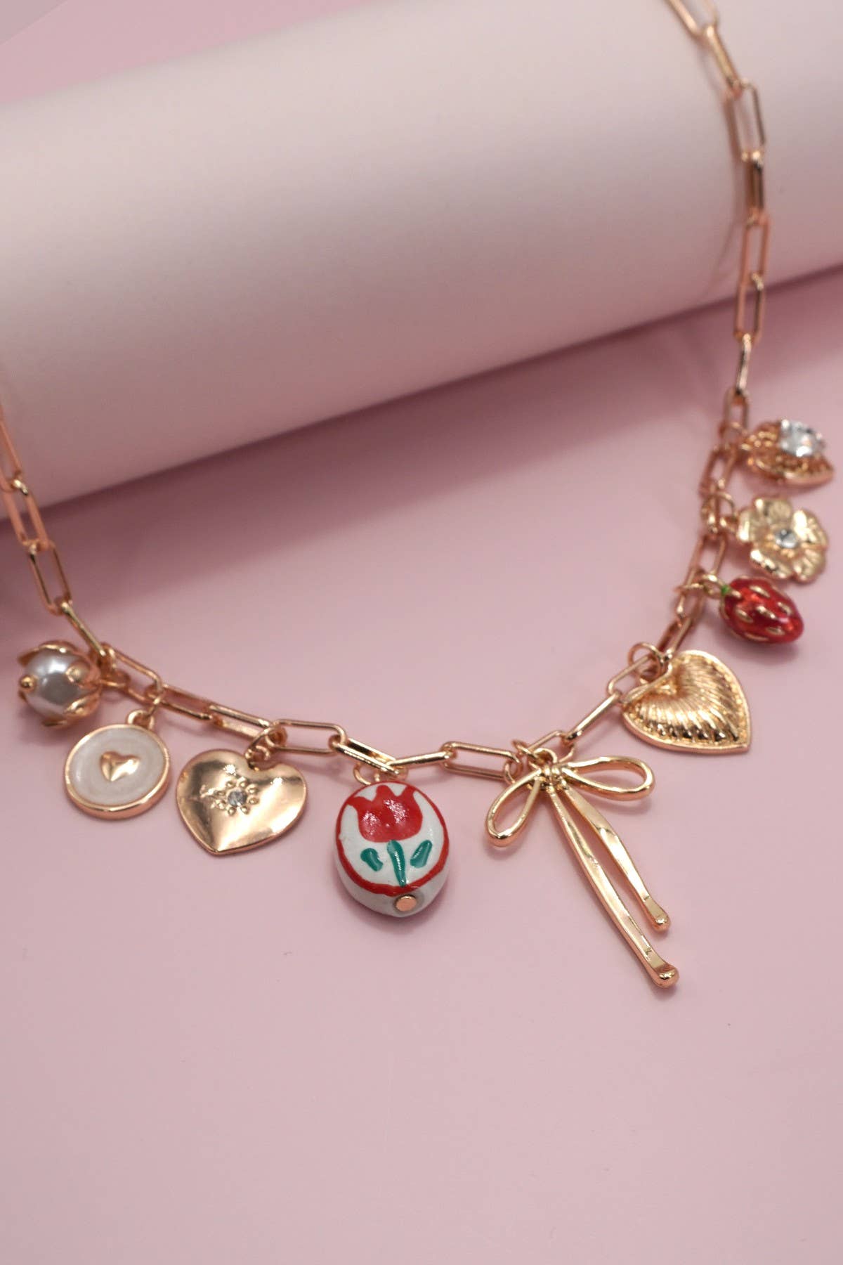 Bows, Hearts & Flowers Charm Necklace