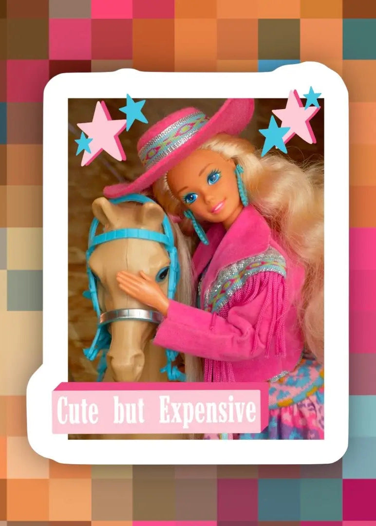 Cute But Expensive Sticker - Tucker Brown
