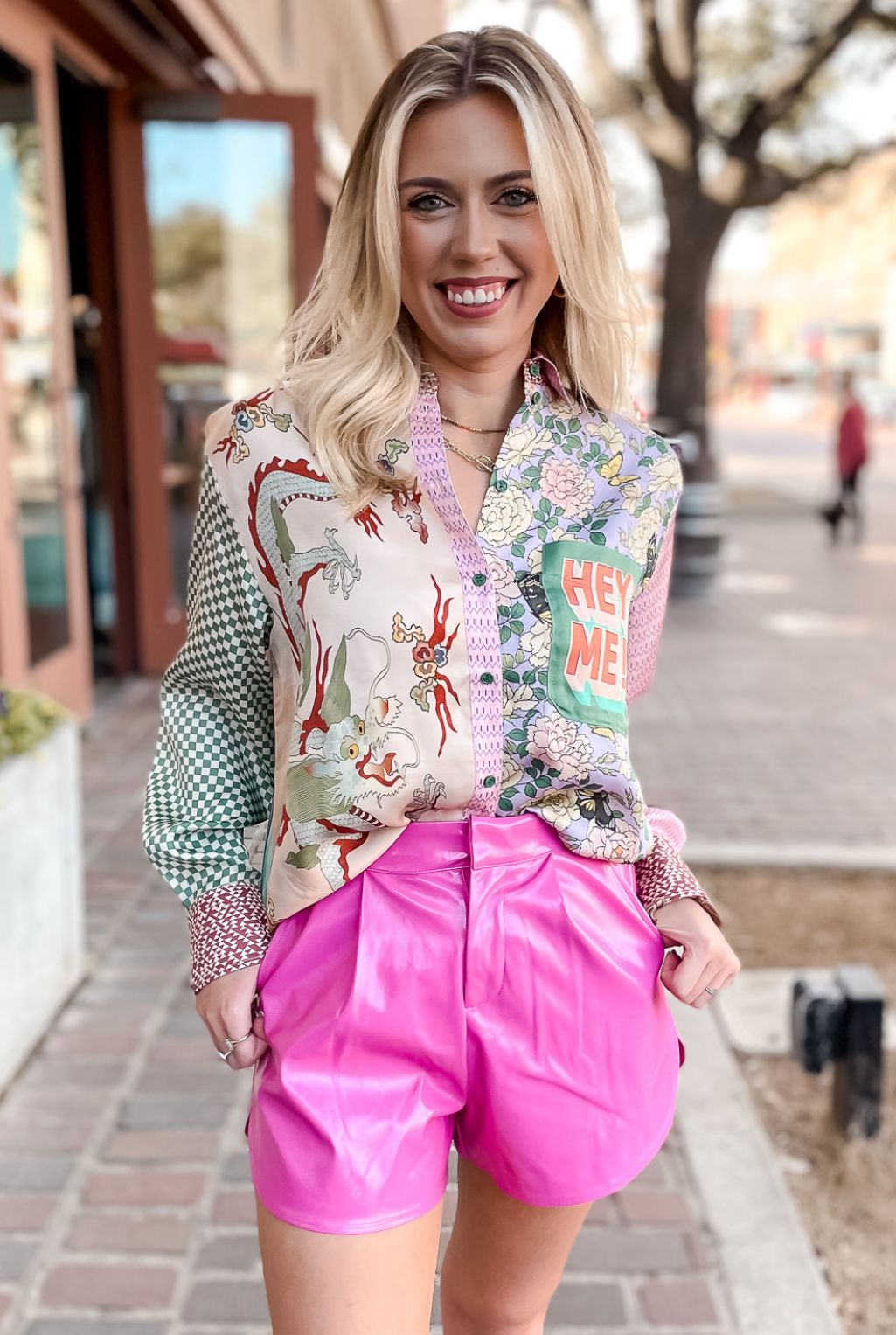 Faux Leather Short - Pink