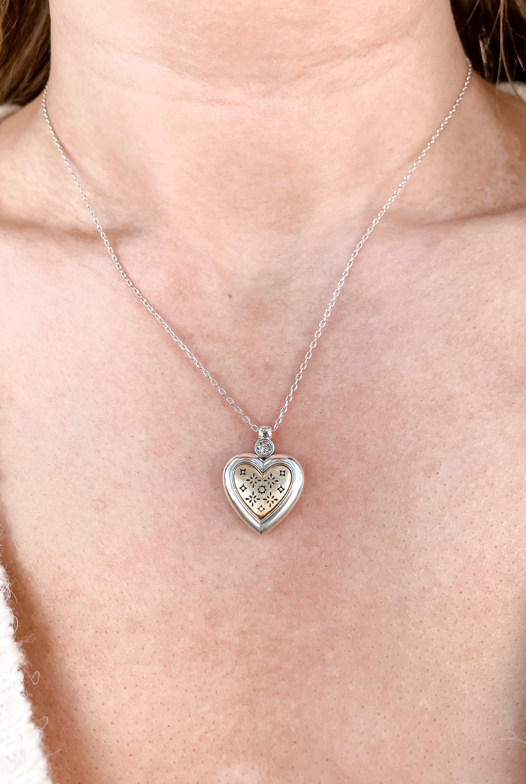 Mosaic Heart Petite Necklace — Tucker Brown