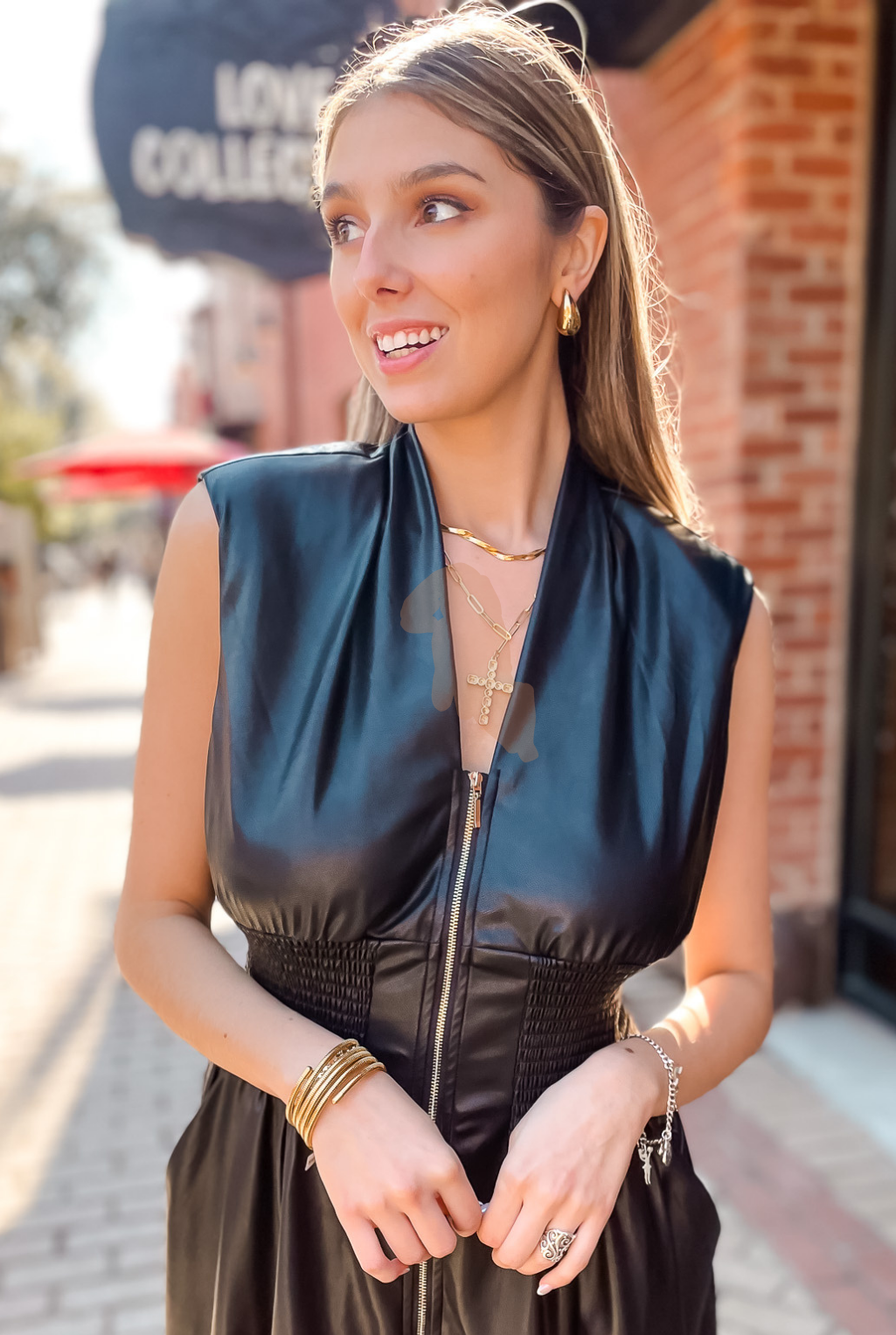 Black Faux Leather Dress