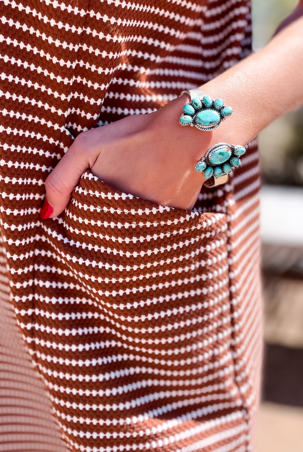 Textured Ruffle Sleeve Dress - Brown