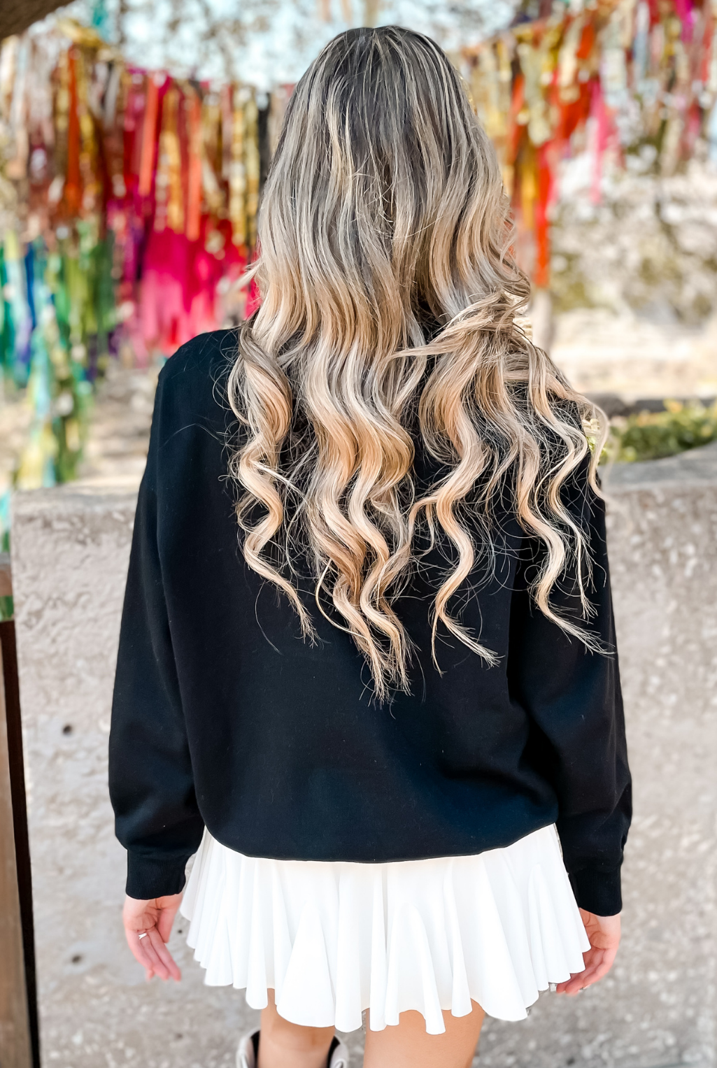 Embroidered Bull Rider Sweatshirt  - Black