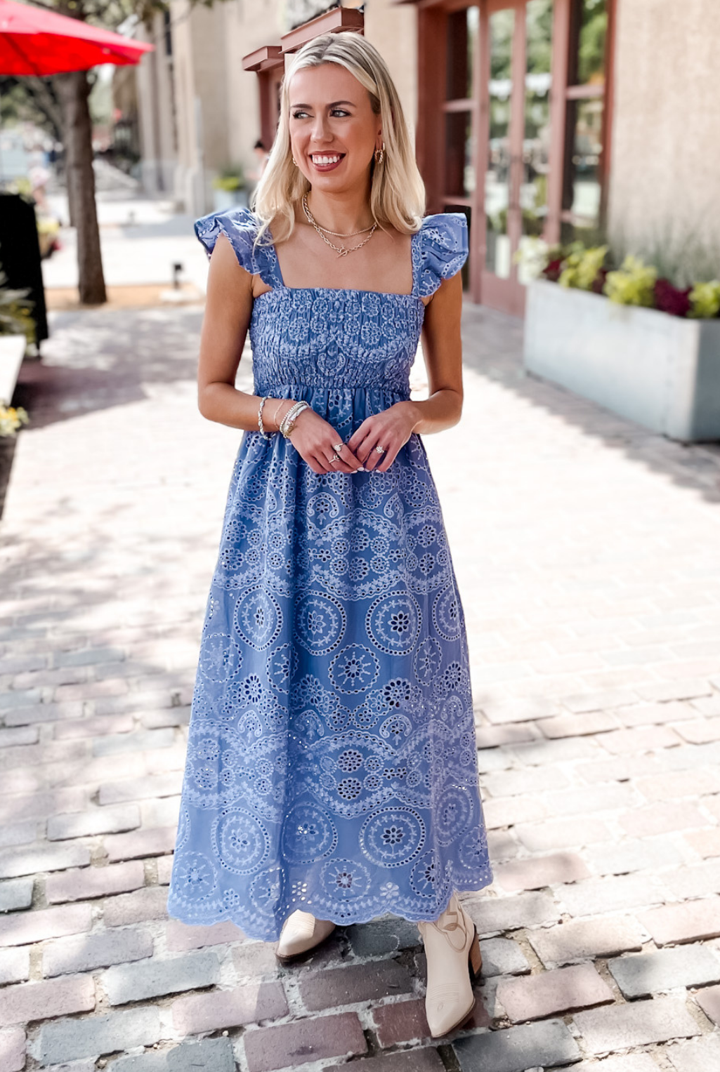 Periwinkle Embroidered Dress