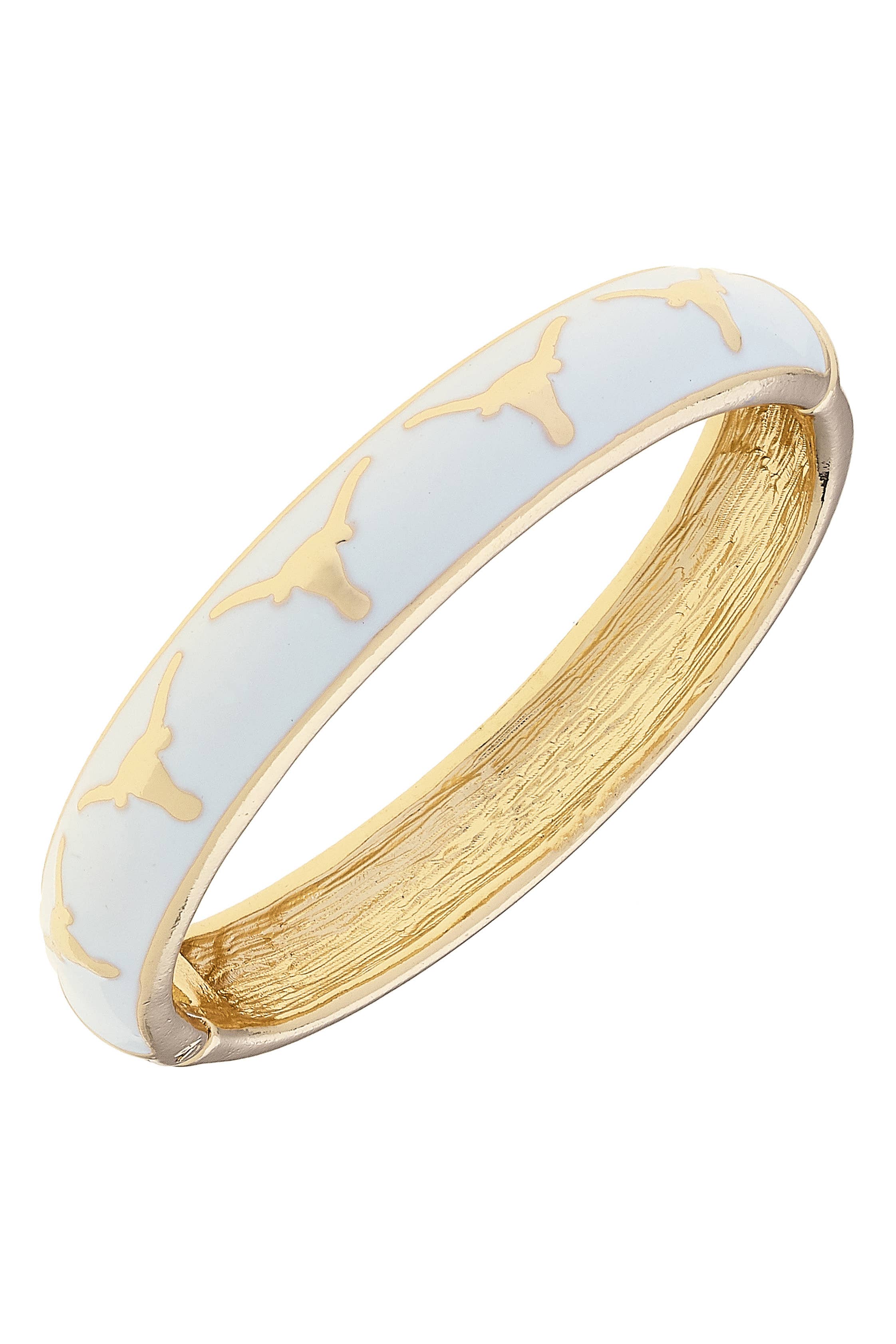 Texas Longhorns Logo Hinge Bangle - White