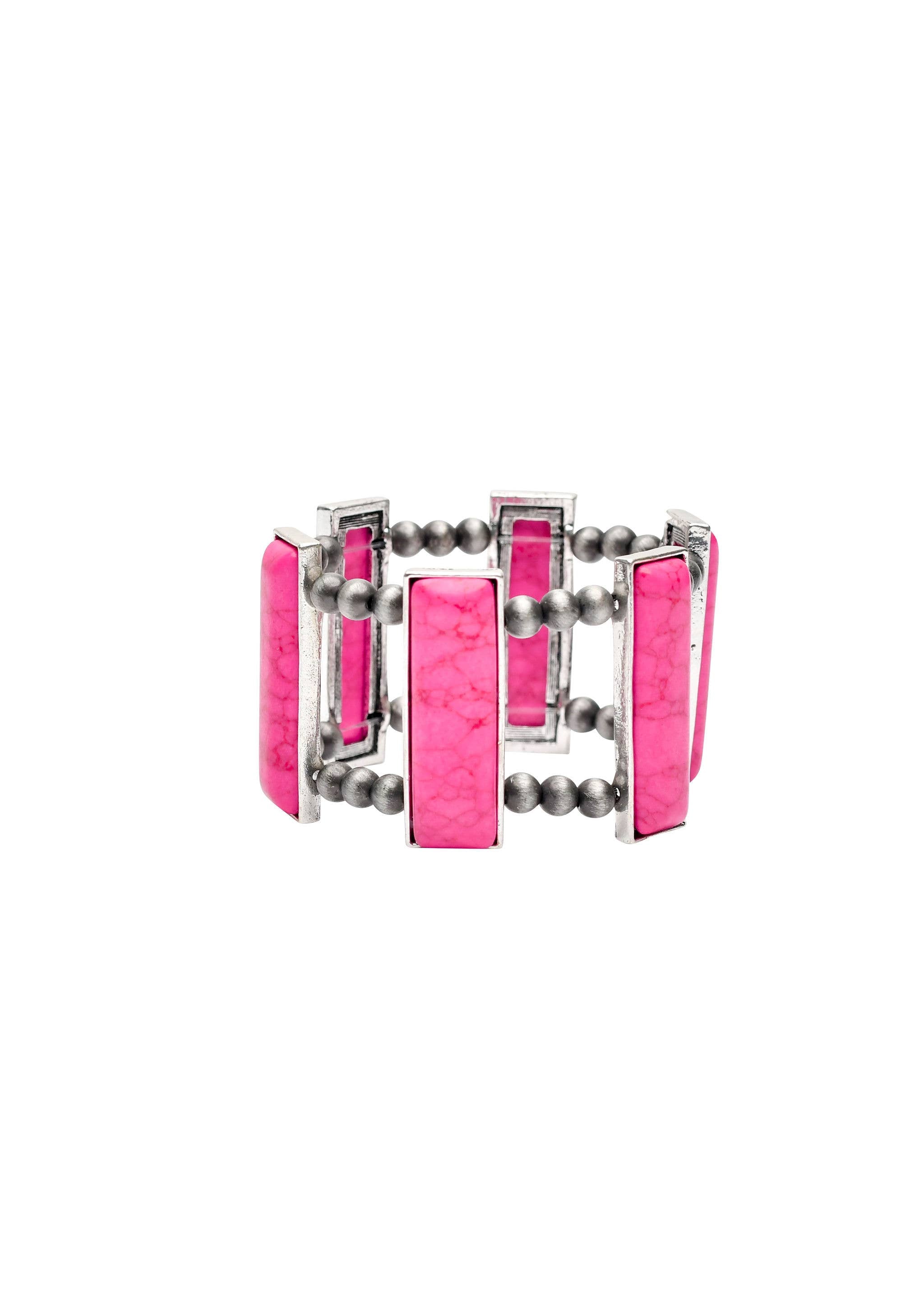 Bar Stretch Bracelet - Pink