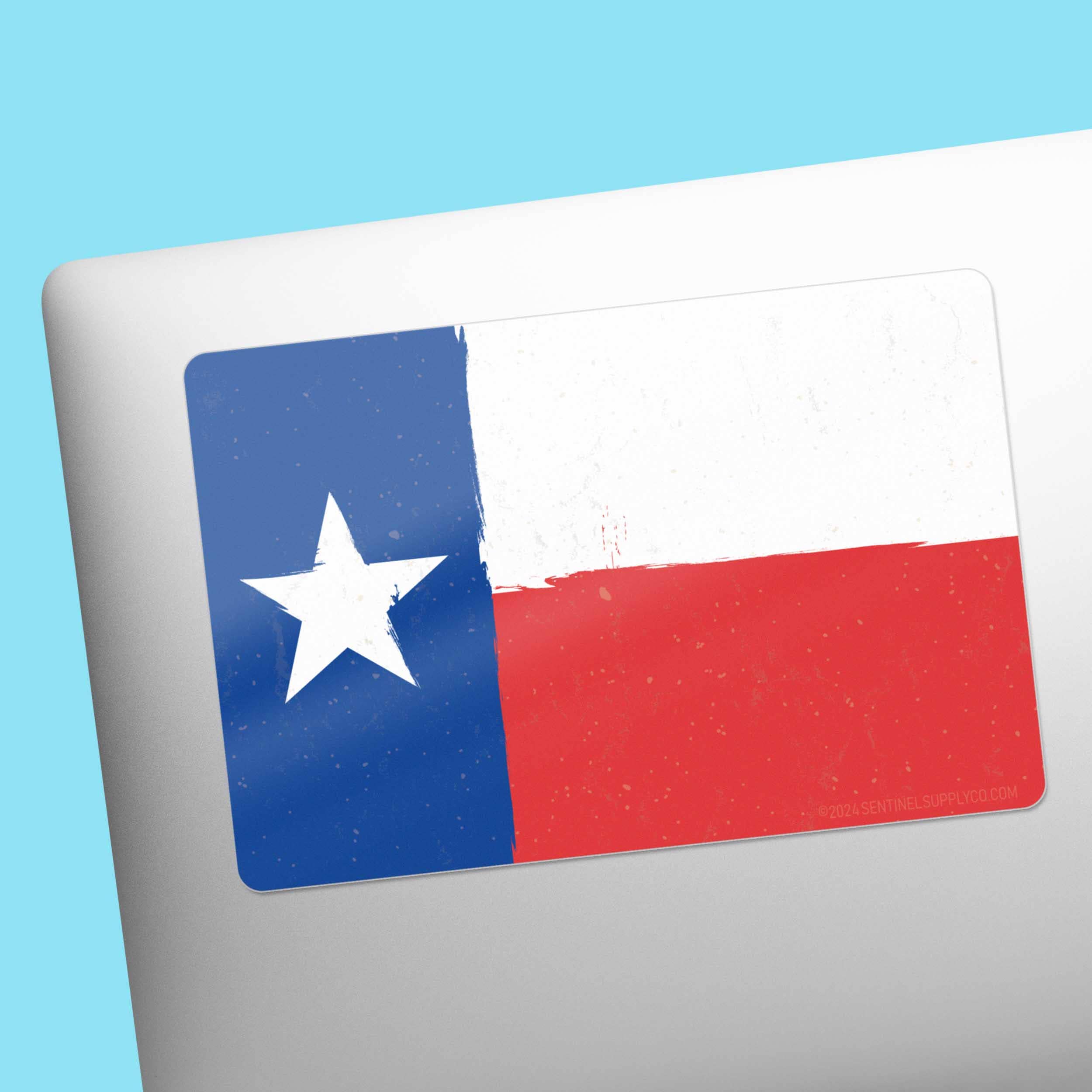 Texas Flag Rectangle Sticker - Tucker Brown