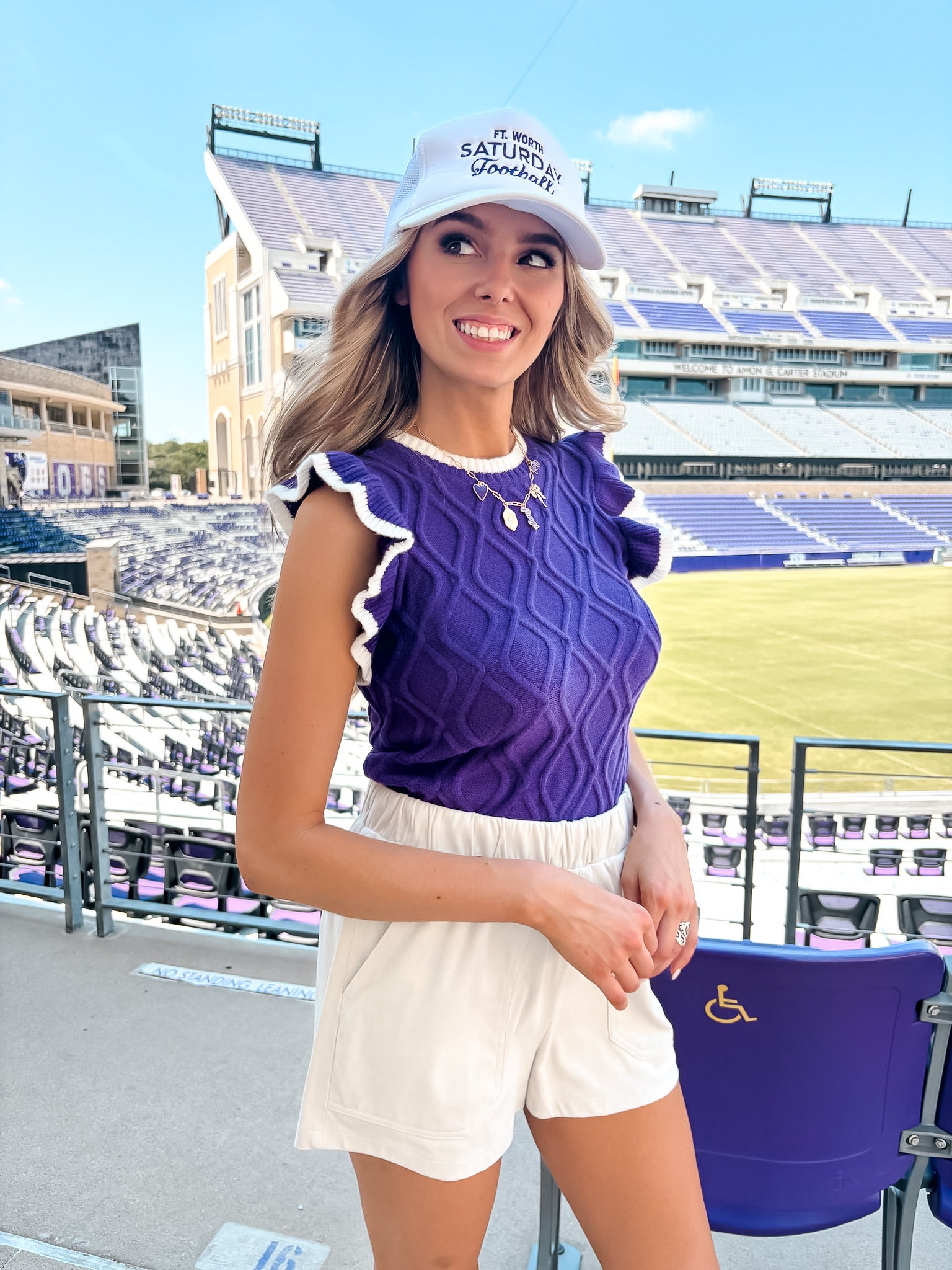 Ruffle Sleeve Game Day Sweater
