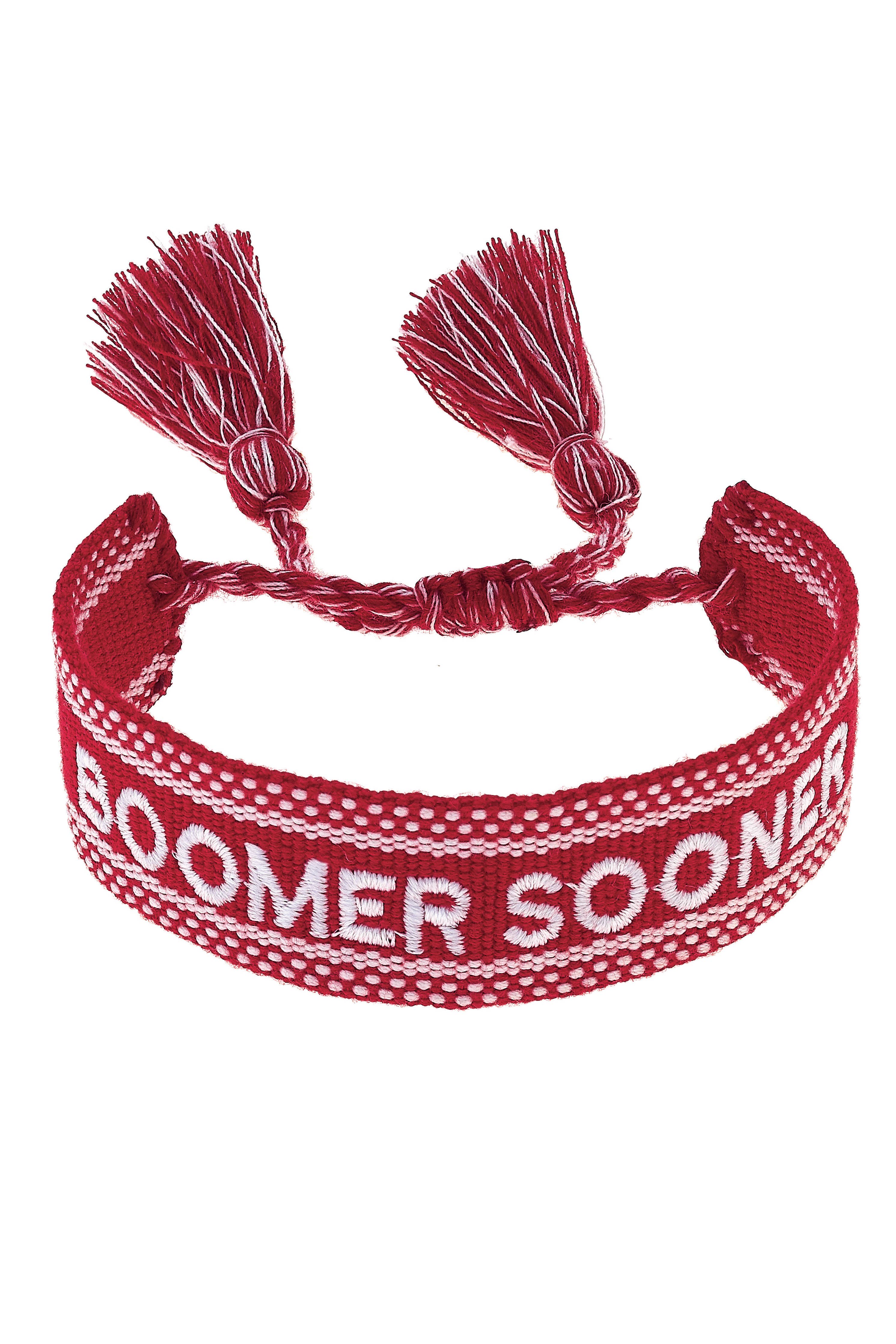 Oklahoma Sooners Tassel Bracelet