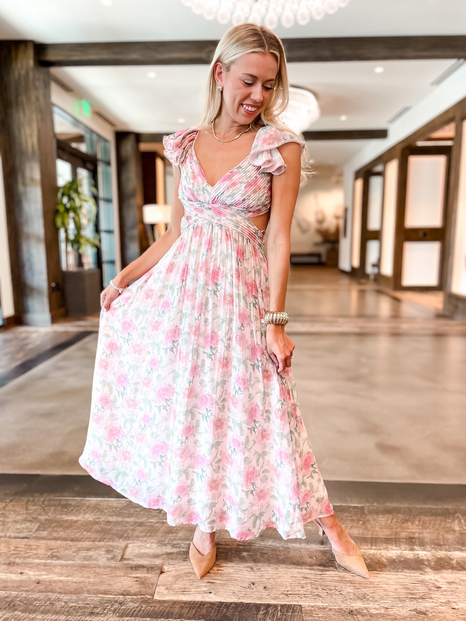 Jillian Floral Dress - Pink