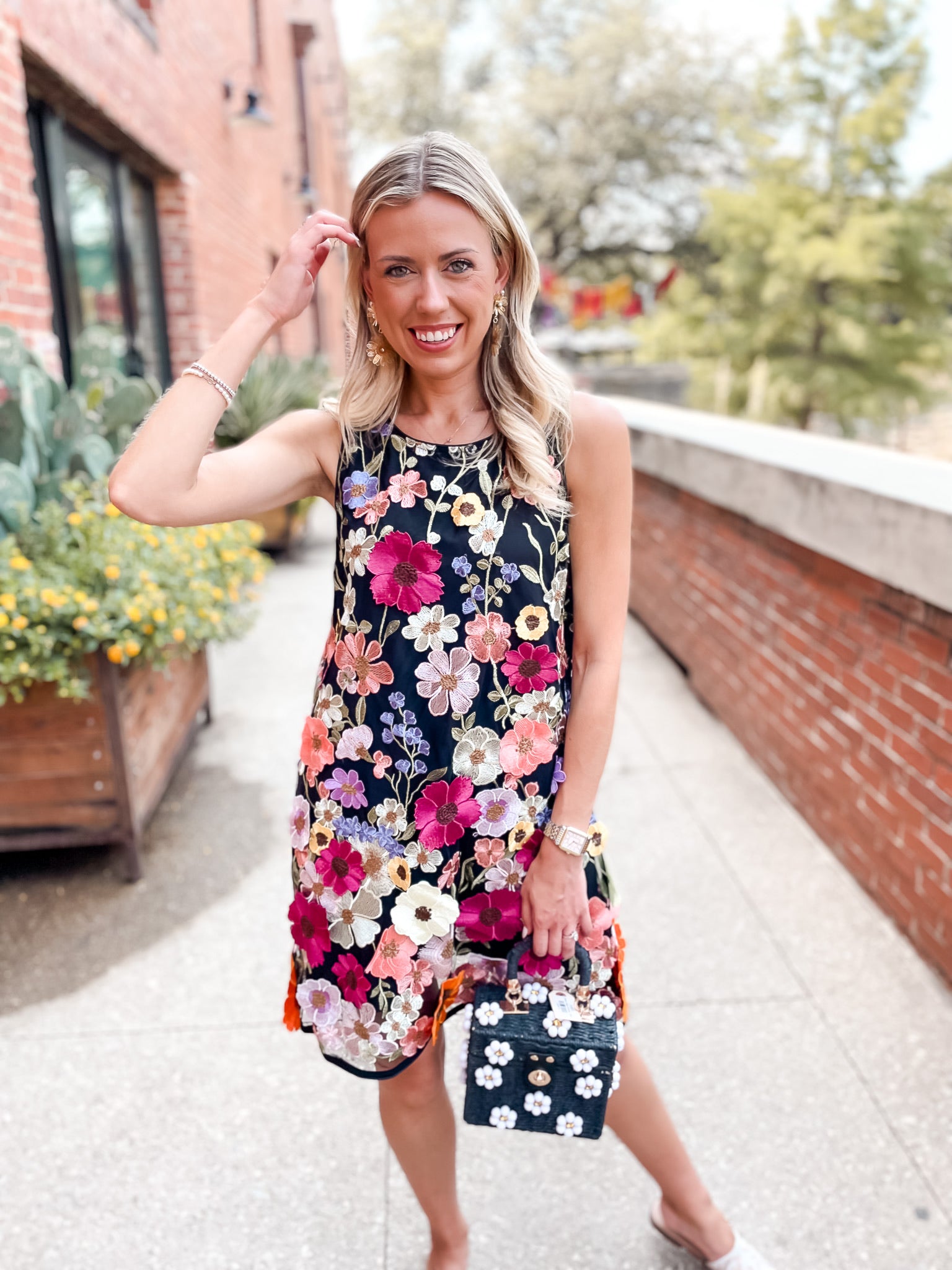 Petal Party Dress - Black