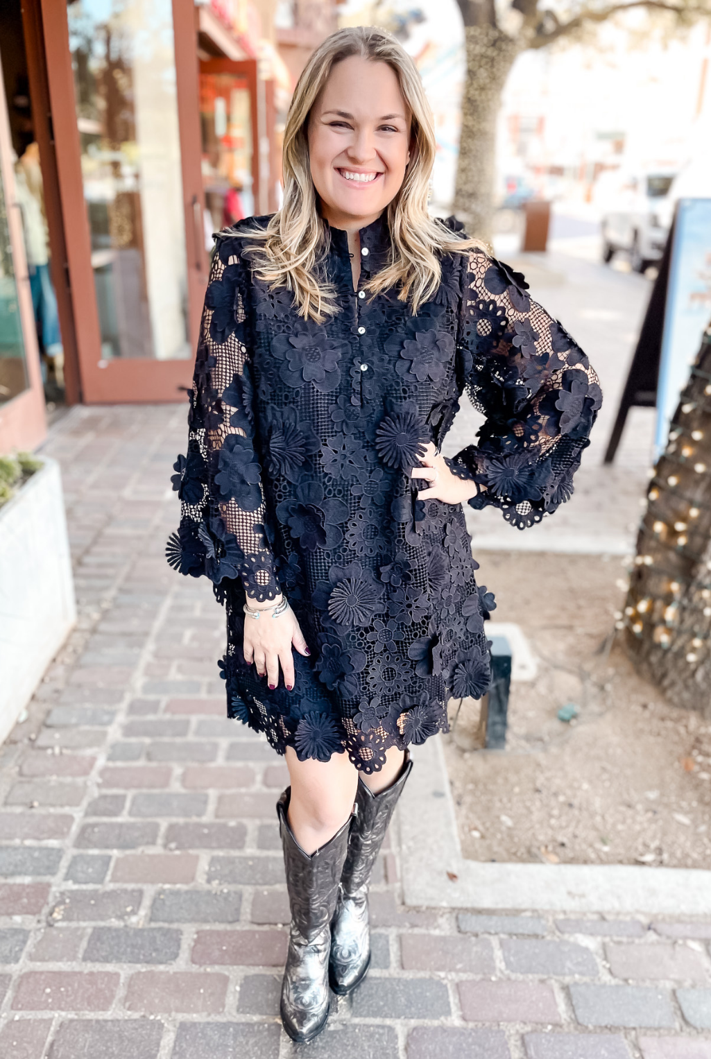 Seraphina Lace Dress - Black