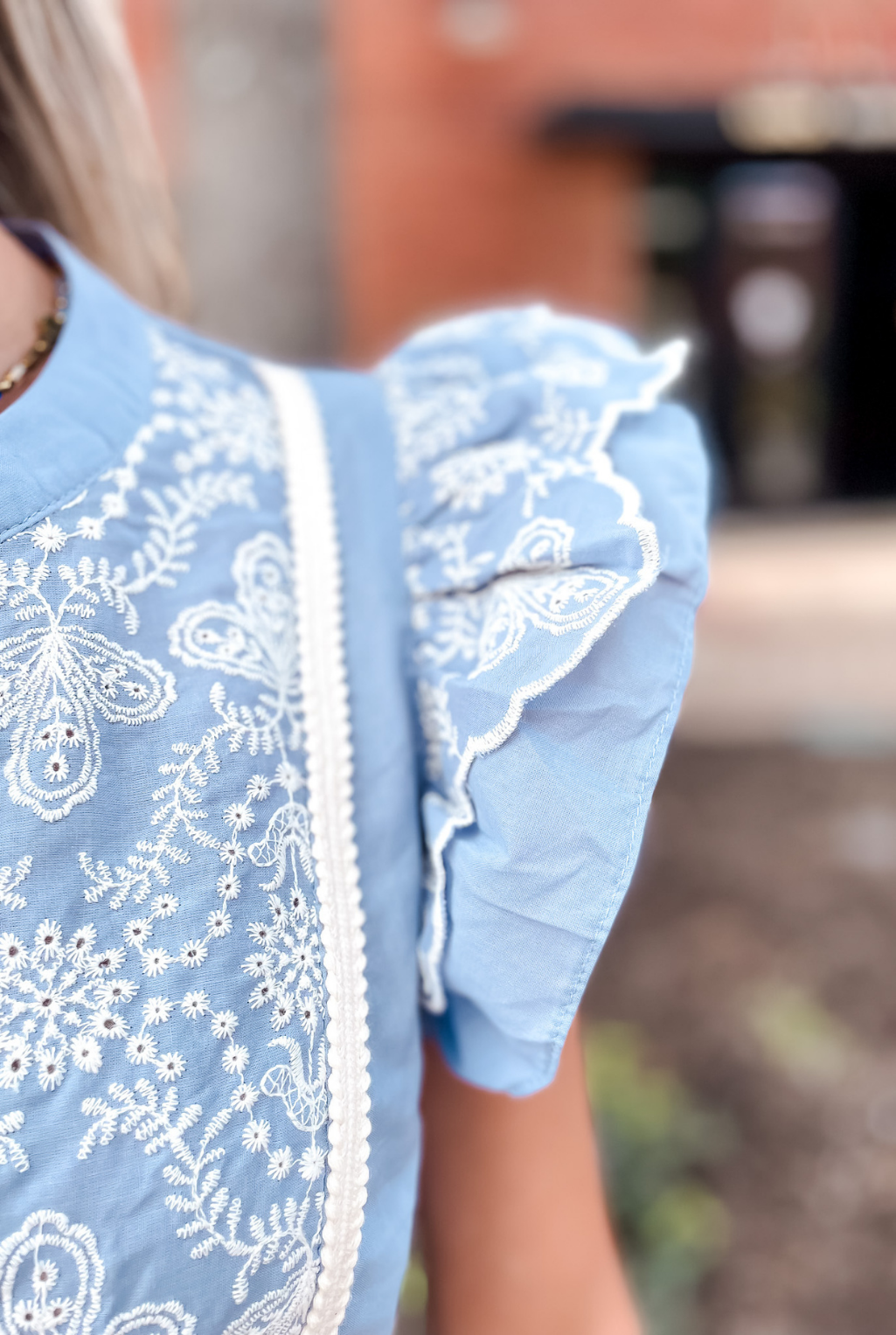 Baby Blue Embroidered Dress
