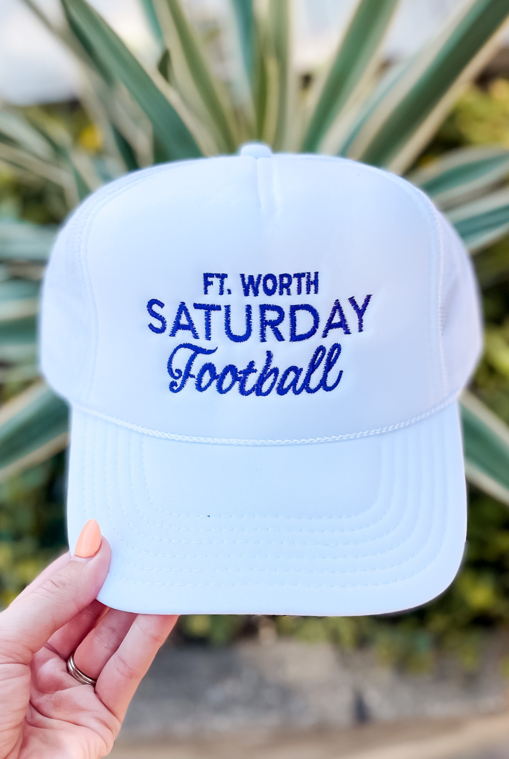 Saturday Football Trucker Hat - White