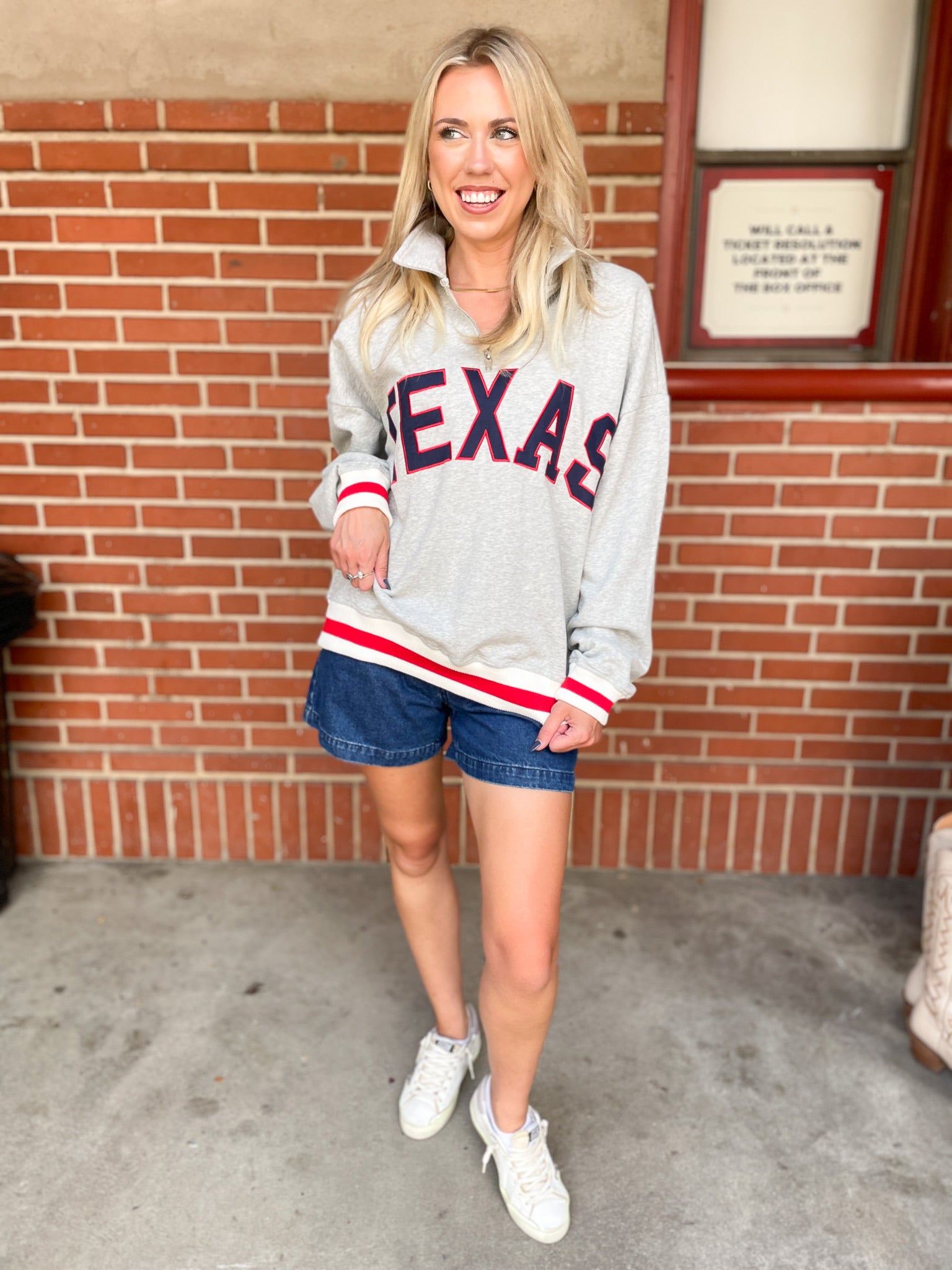 Texas Quarter Zip Sweatshirt