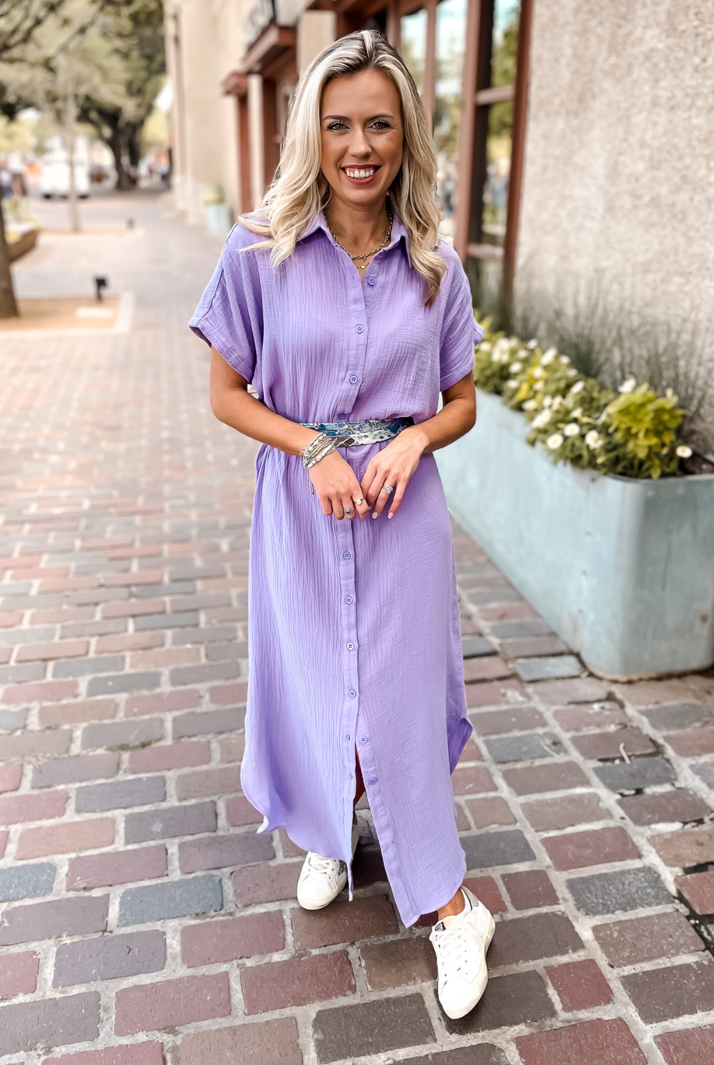 Carmen Gauze Dress - Lavender