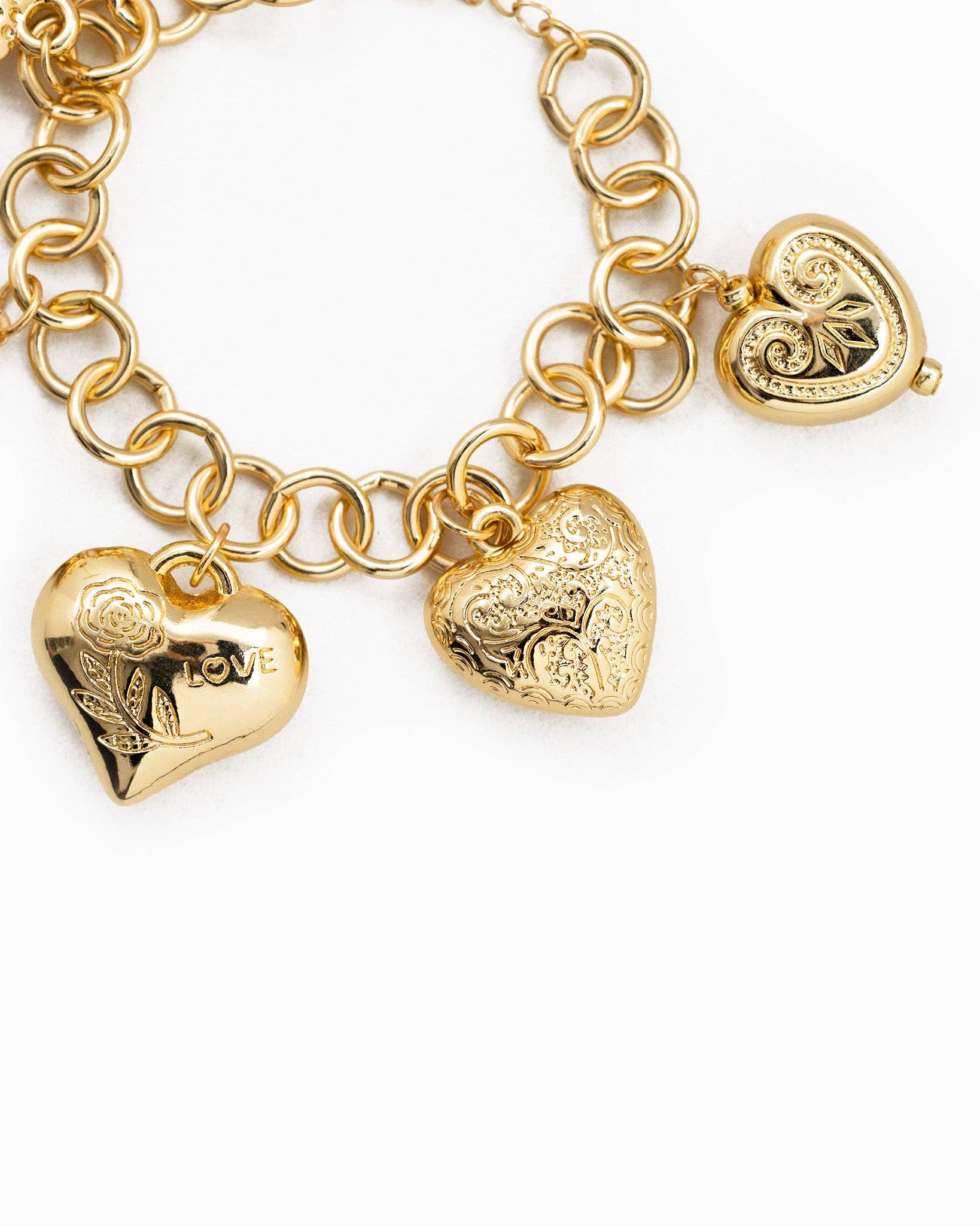 Chunky Heart Charm Bracelet