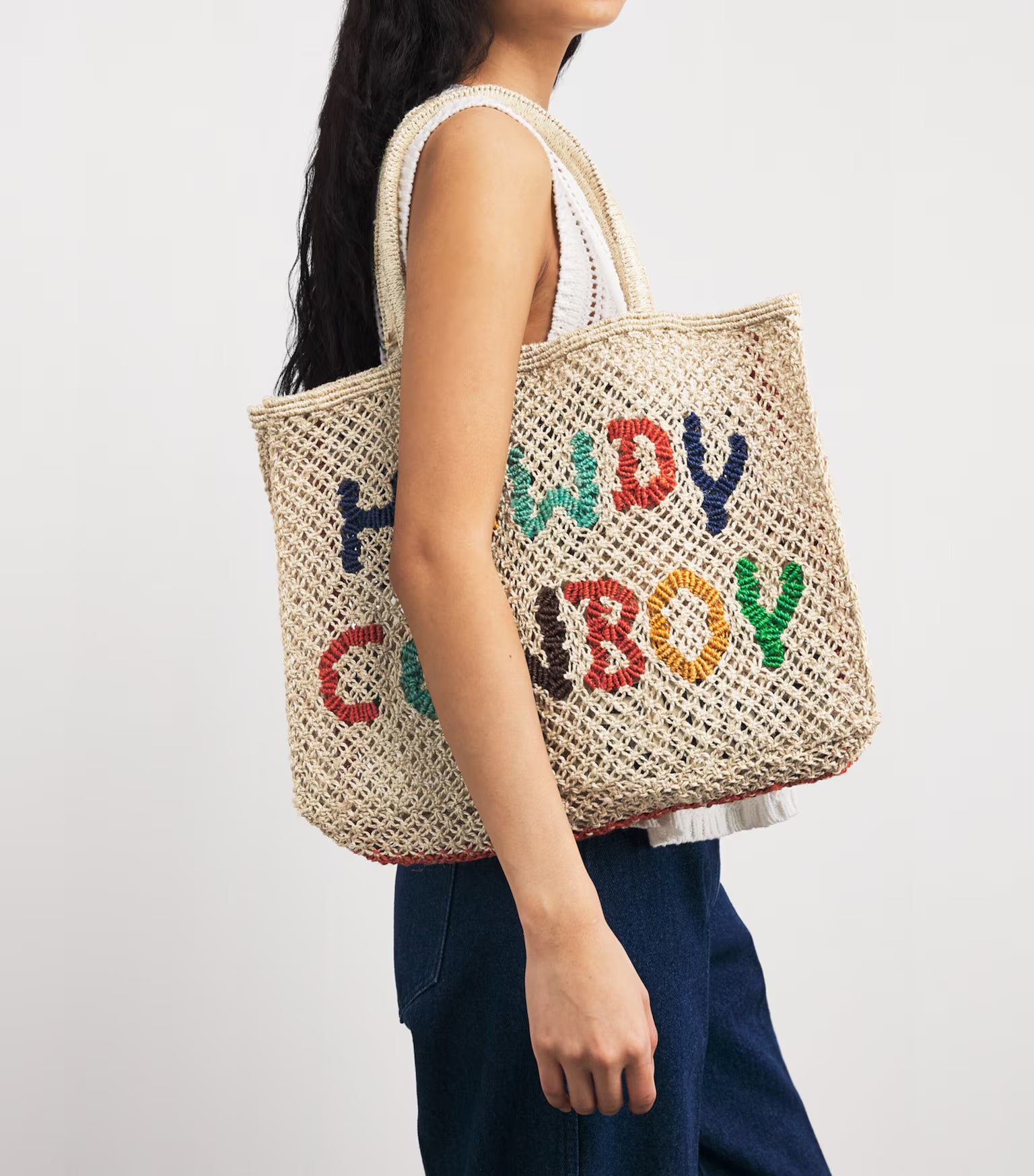 Howdy Cowboy Mini Jute Bag - Multi