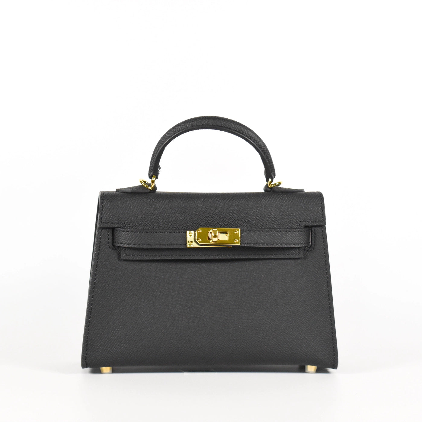 Jana Leather Satchel Bag - Black