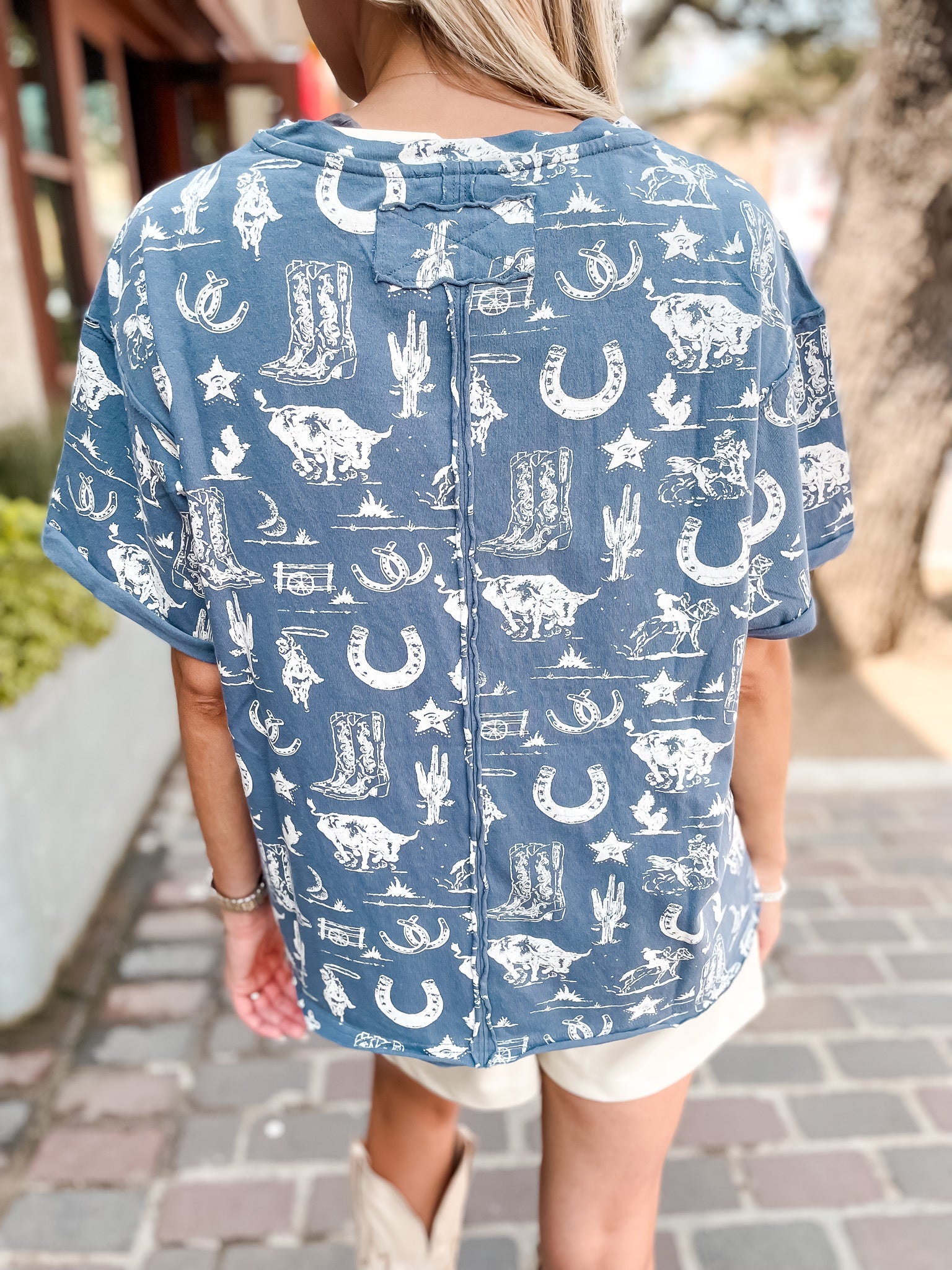 Rustic Ranch Graphic T-Shirt - Blue