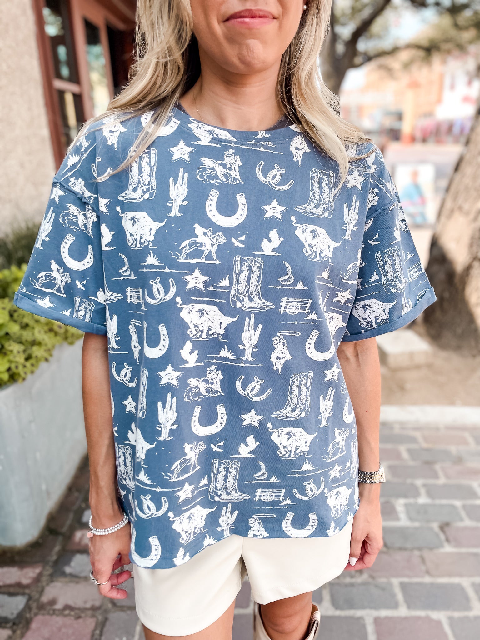 Rustic Ranch Graphic T-Shirt - Blue