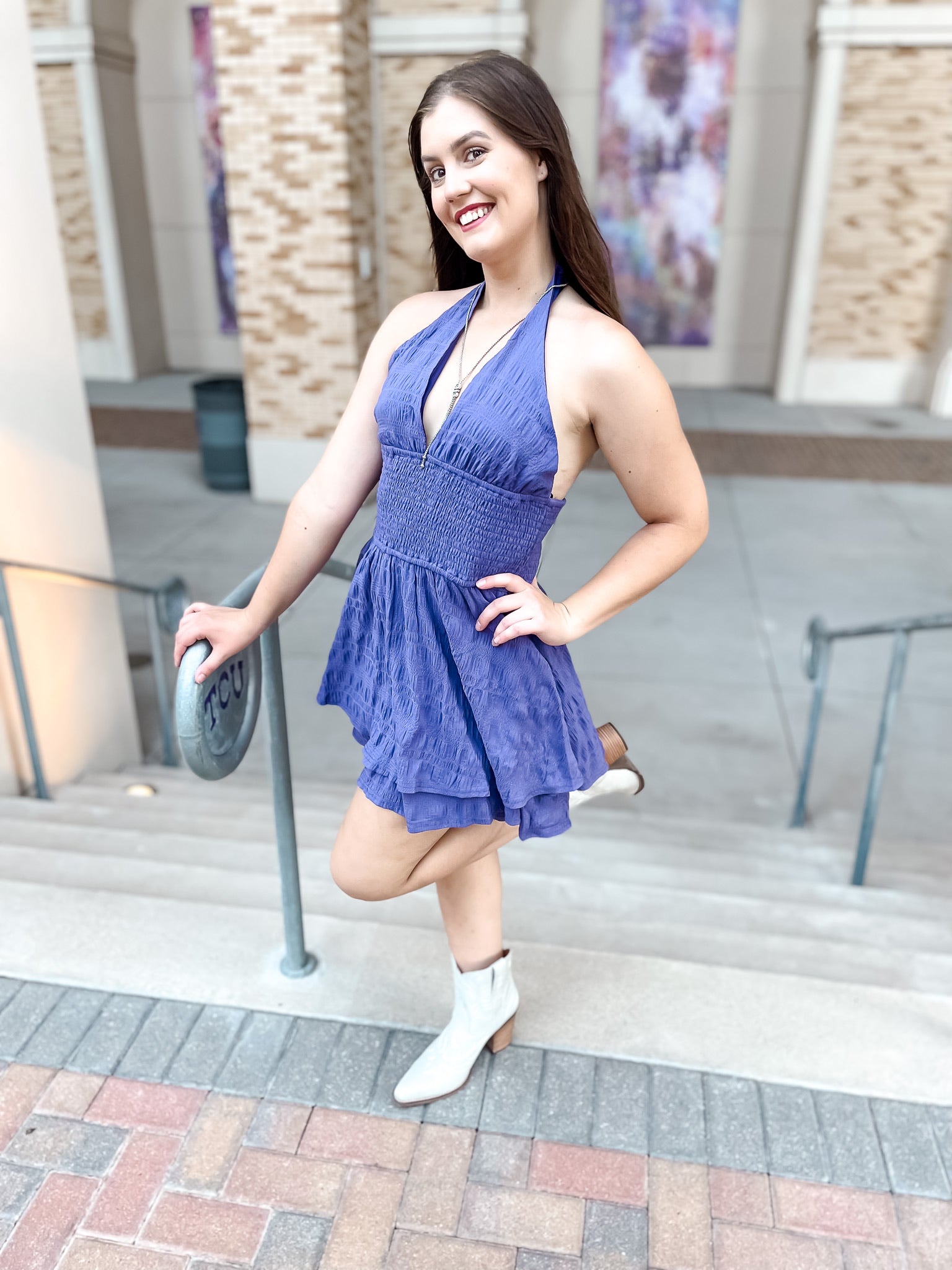 Spring Fling Halter Romper - Purple