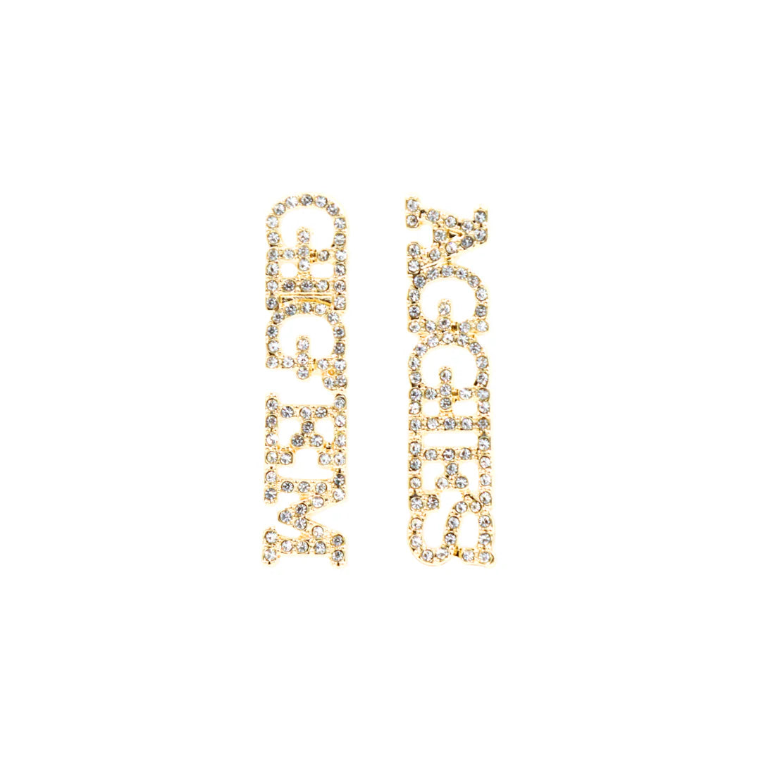 Gig 'Em Rhinestone Stud Earrings