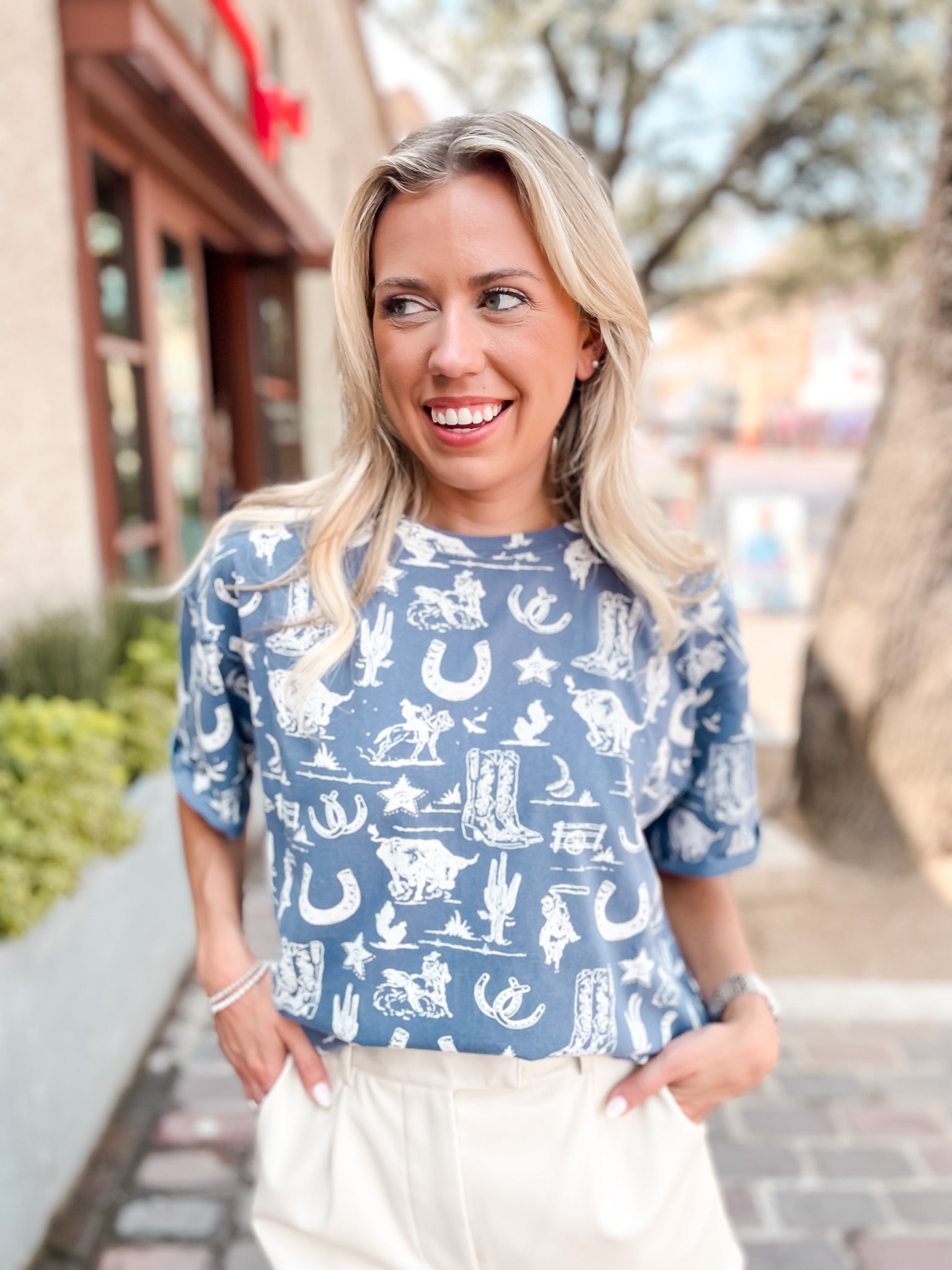 Rustic Ranch Graphic T-Shirt - Blue