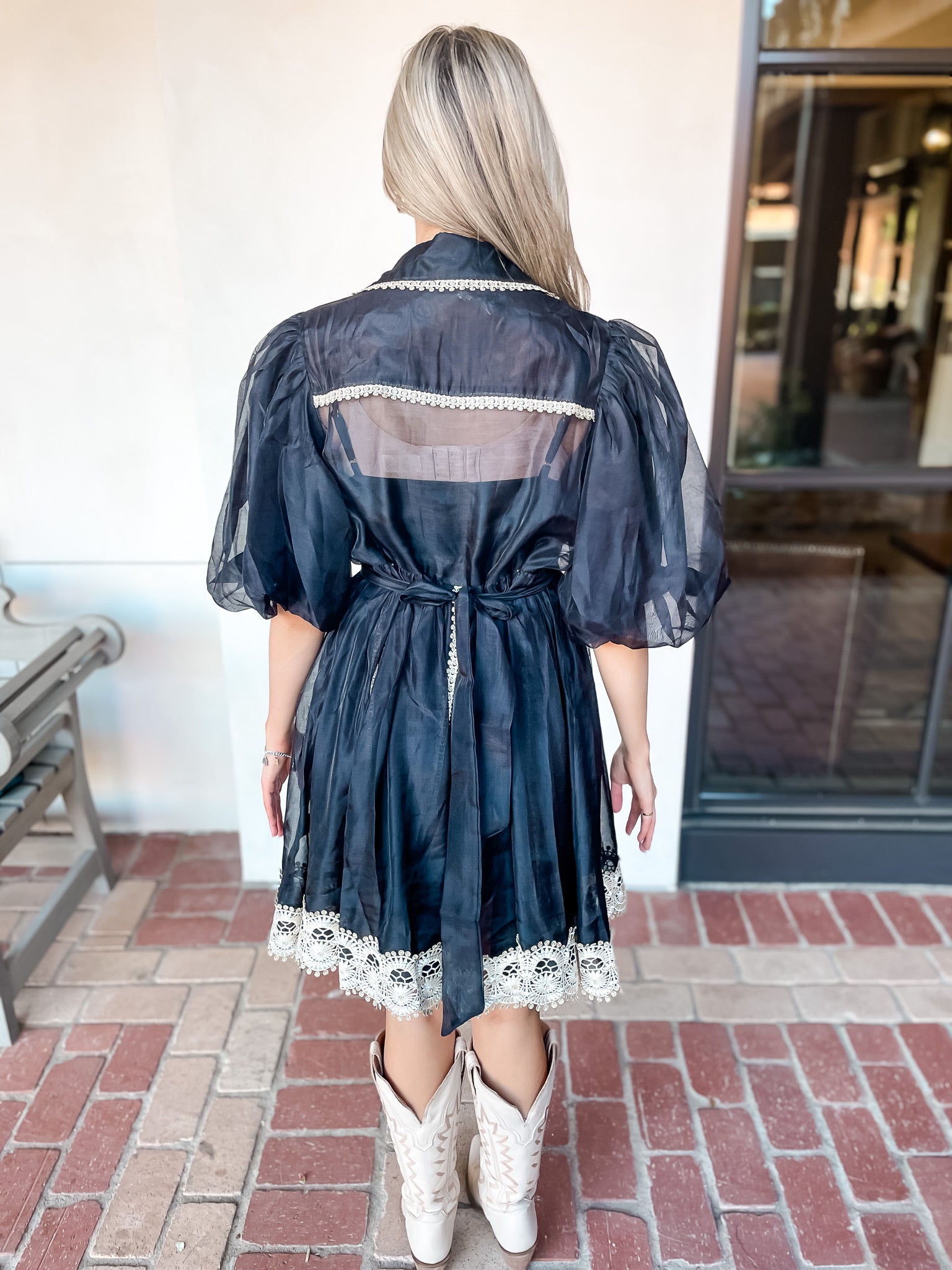 Starlight Sheer Dress - Black