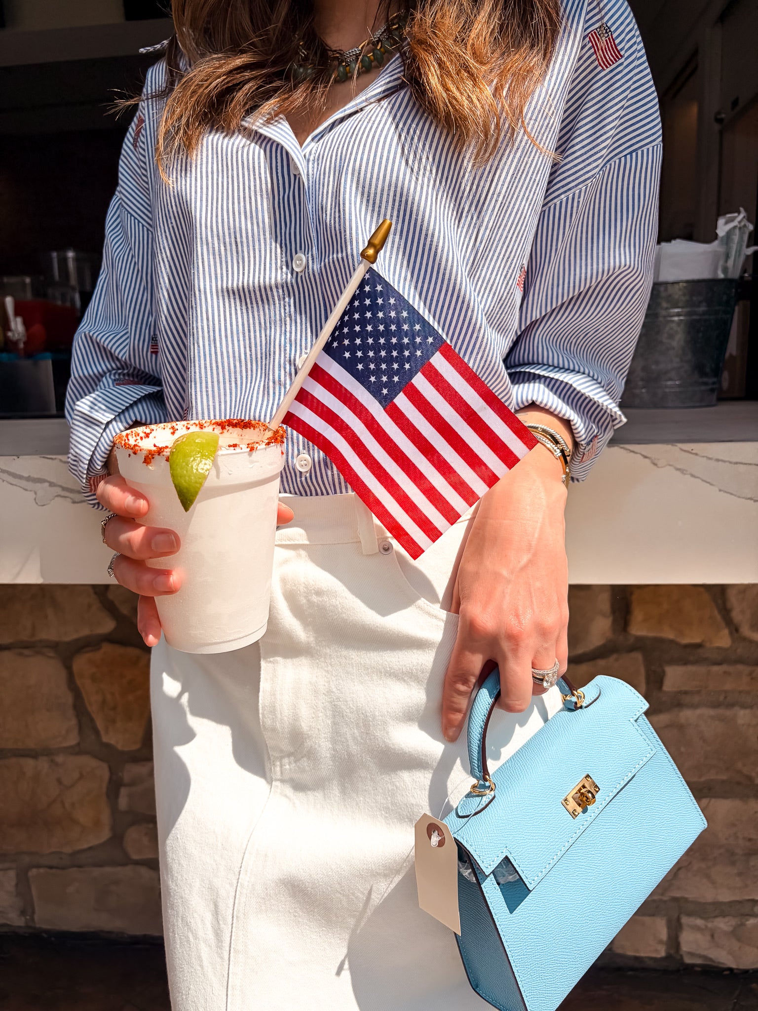 Jana Leather Satchel Bag - Blue