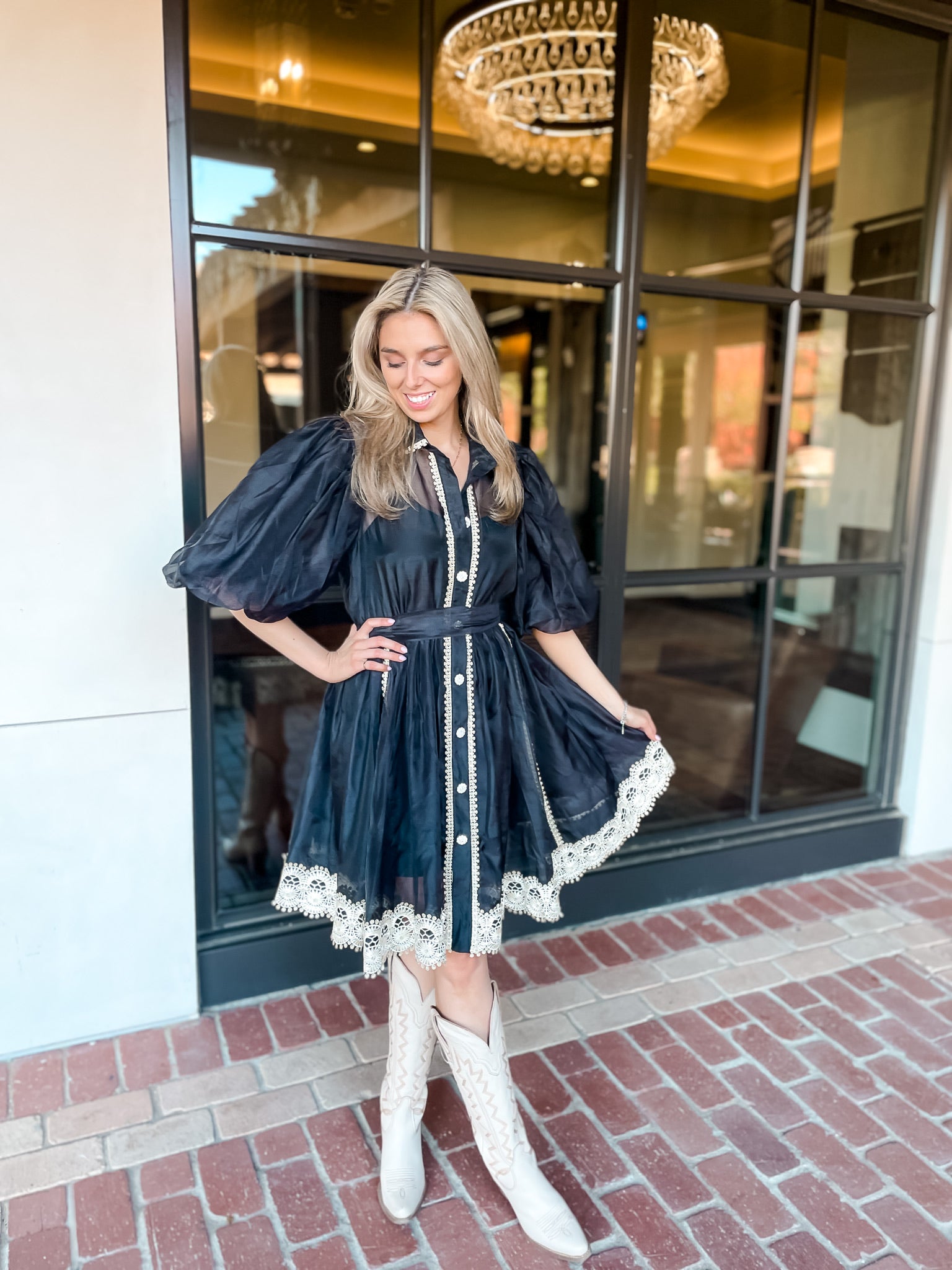 Starlight Sheer Dress - Black