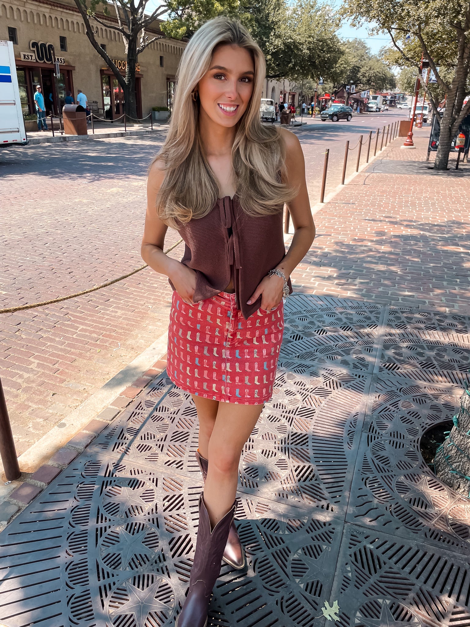 Cowboy Boots Mini Skirt
