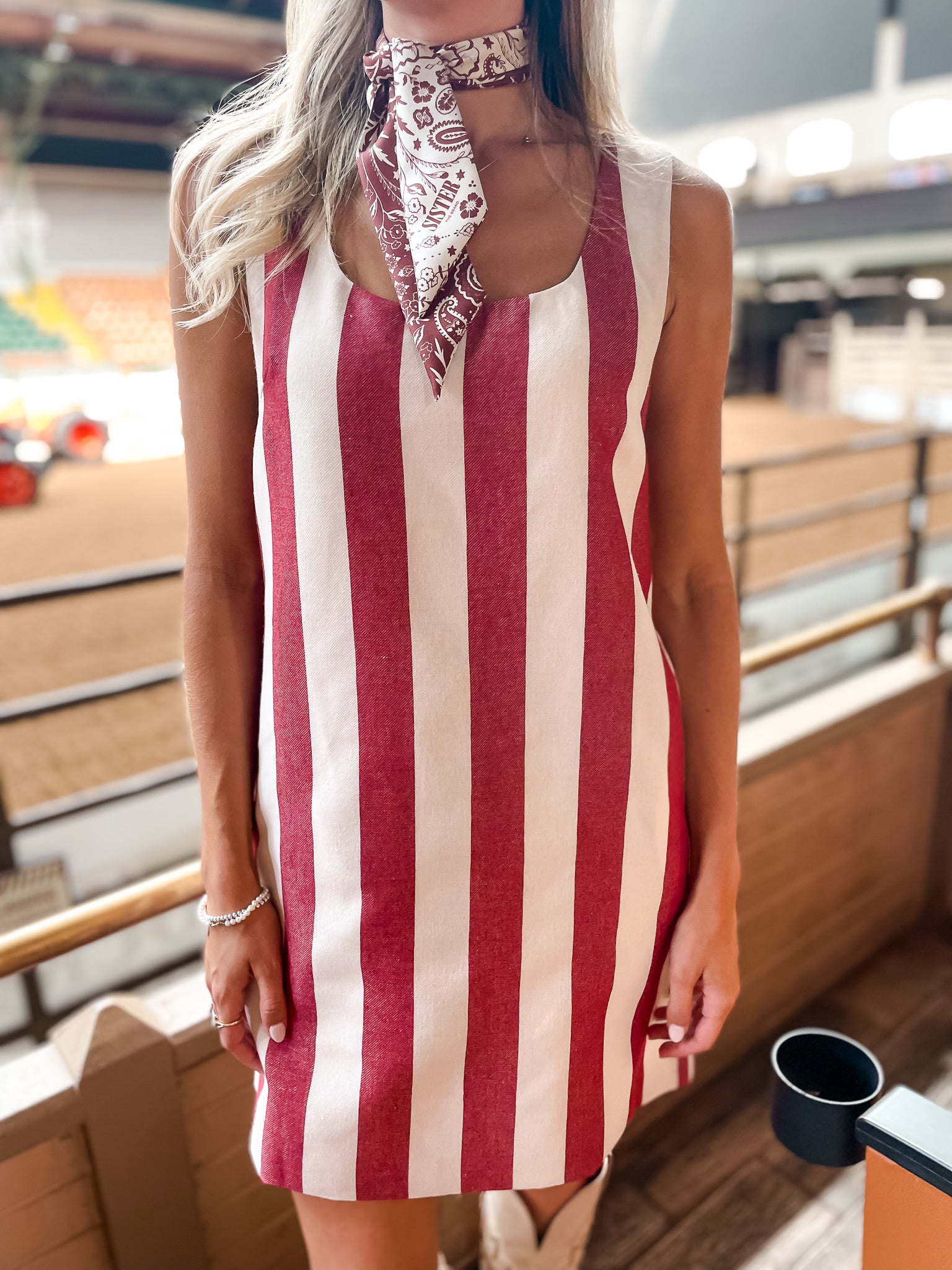 Bold Summer Stripes Dress - Red