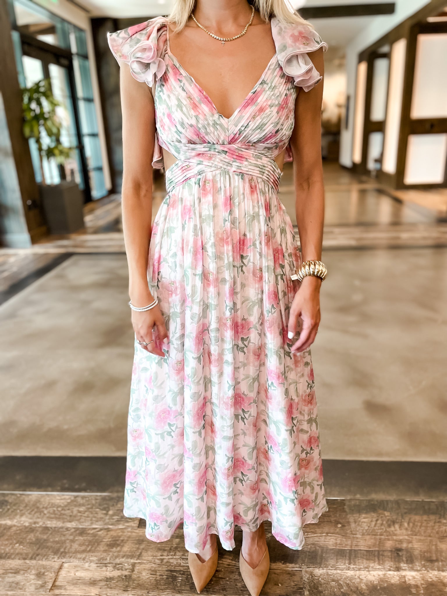 Jillian Floral Dress - Pink