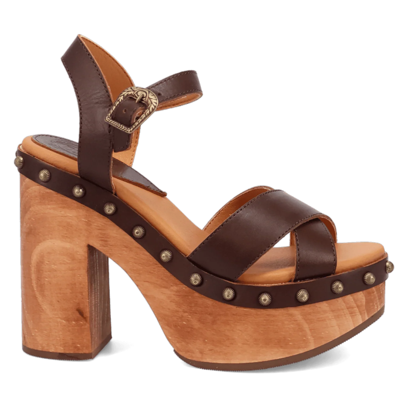 Lotus Wedge Heel - Brown
