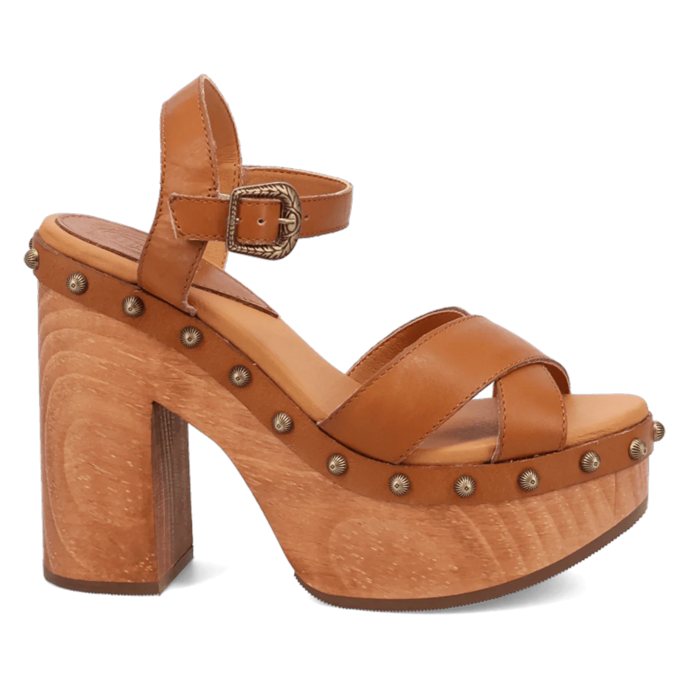 Lotus Wedge Heel - Tan