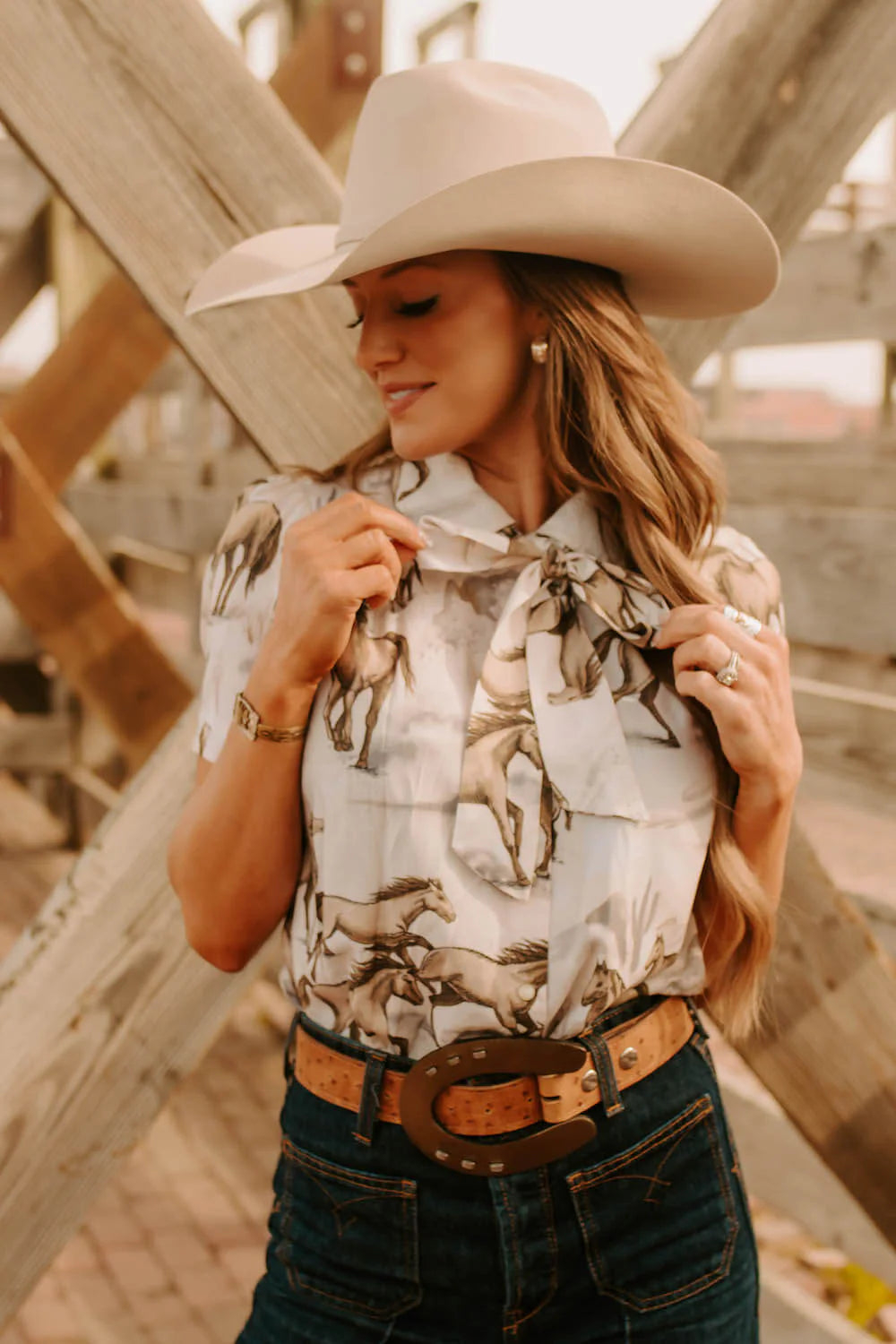 Chantilly Wild + Free Bow Tie Blouse
