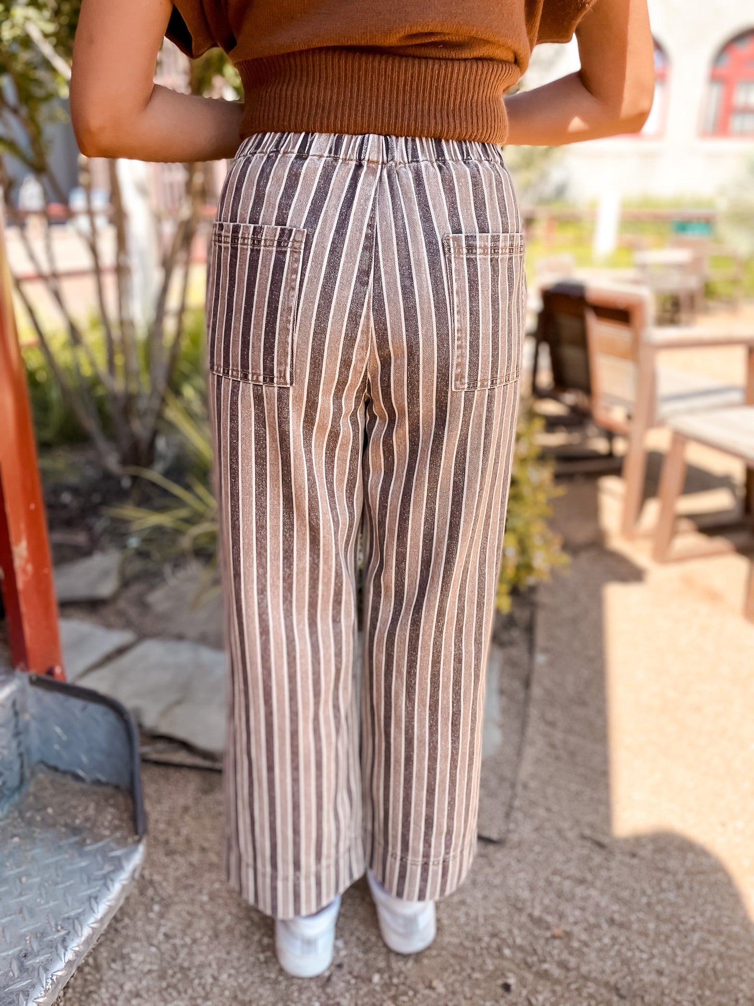 Brown Stripe Denim Jean