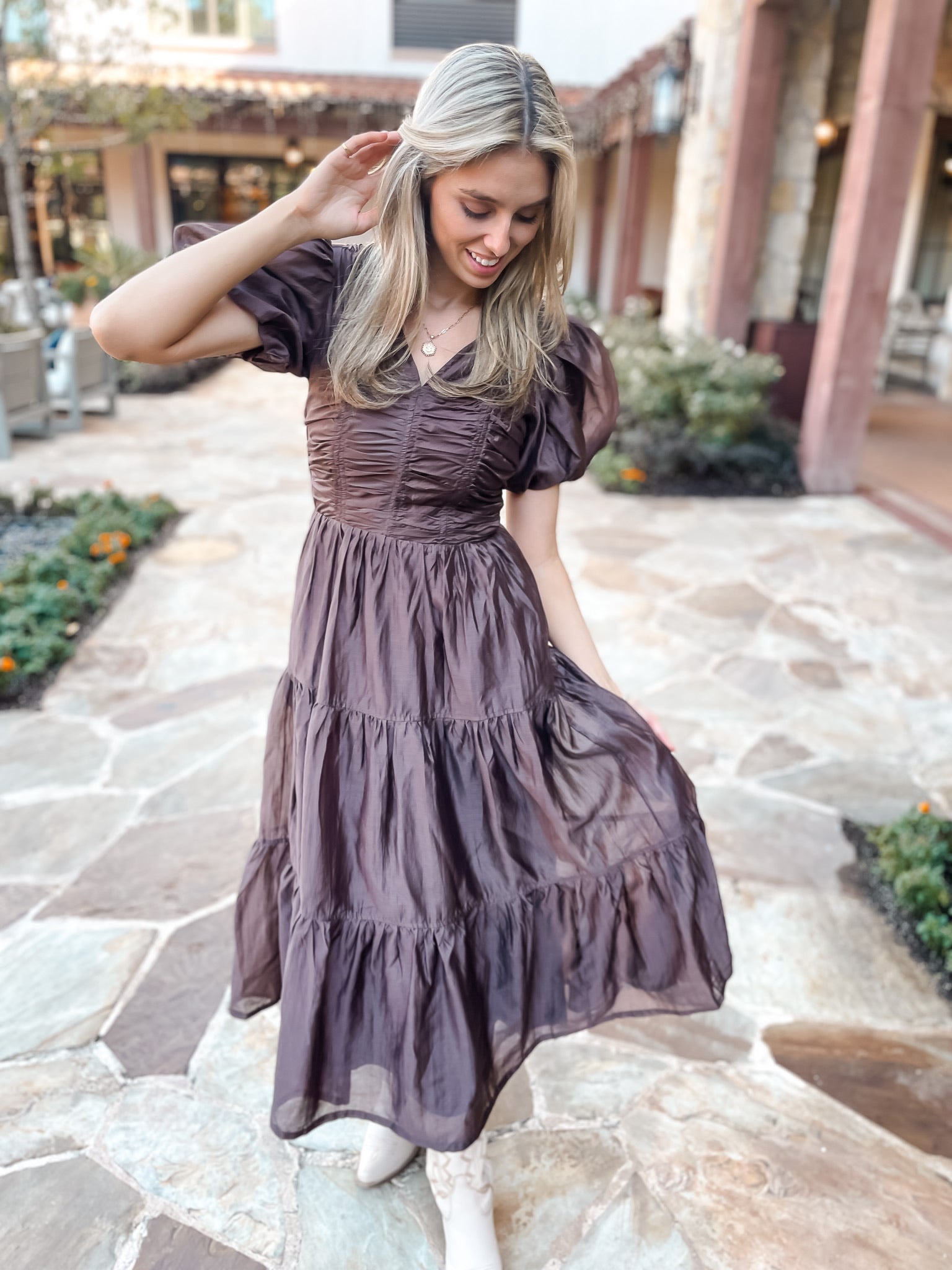 Ruched & Ready Dress - Chocolate