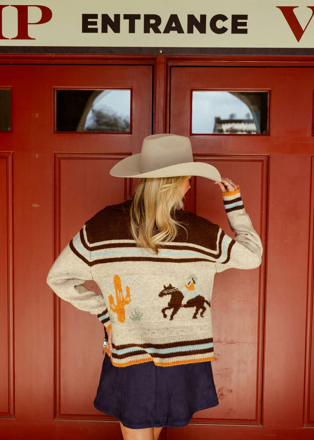 Cactus Cowboy Cardigan - Oatmeal