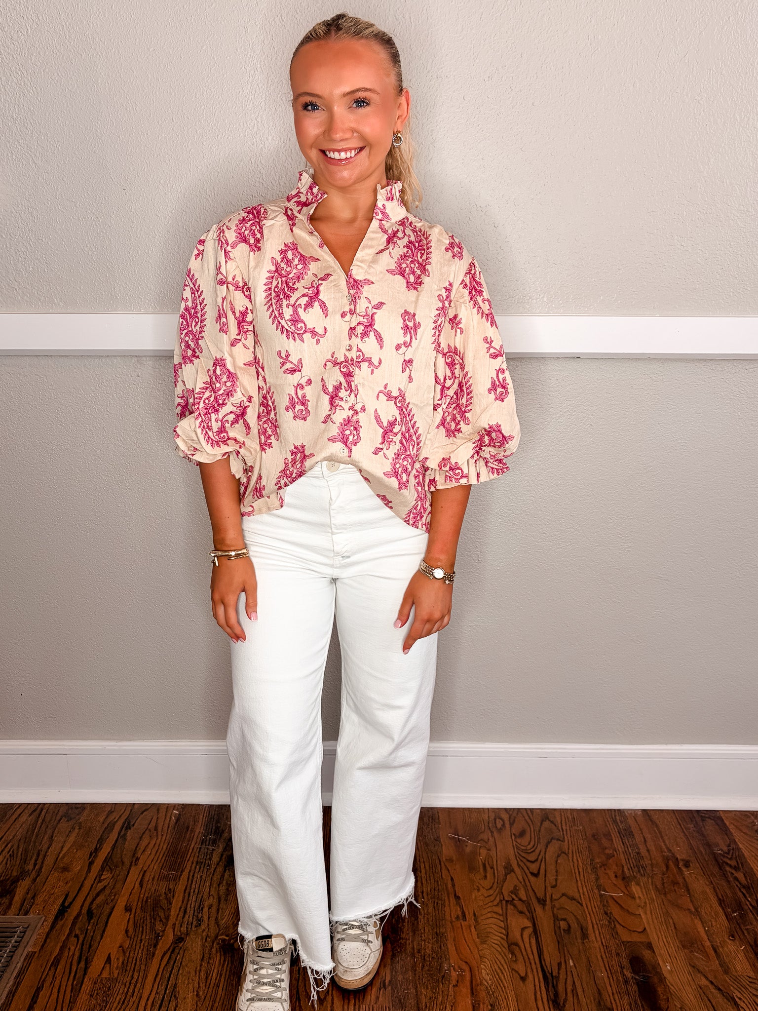 Filigree Top - Fuchsia