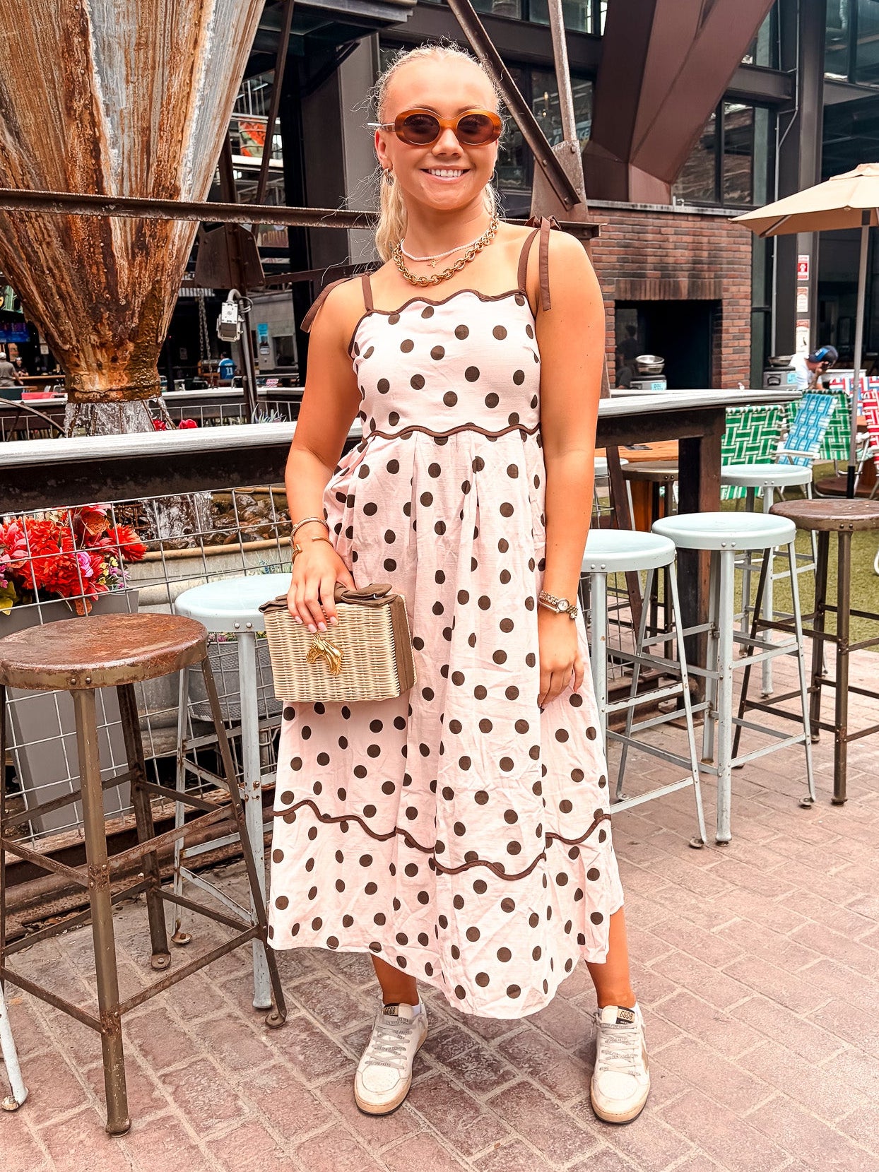 Emma Grace Pink Dot Dress