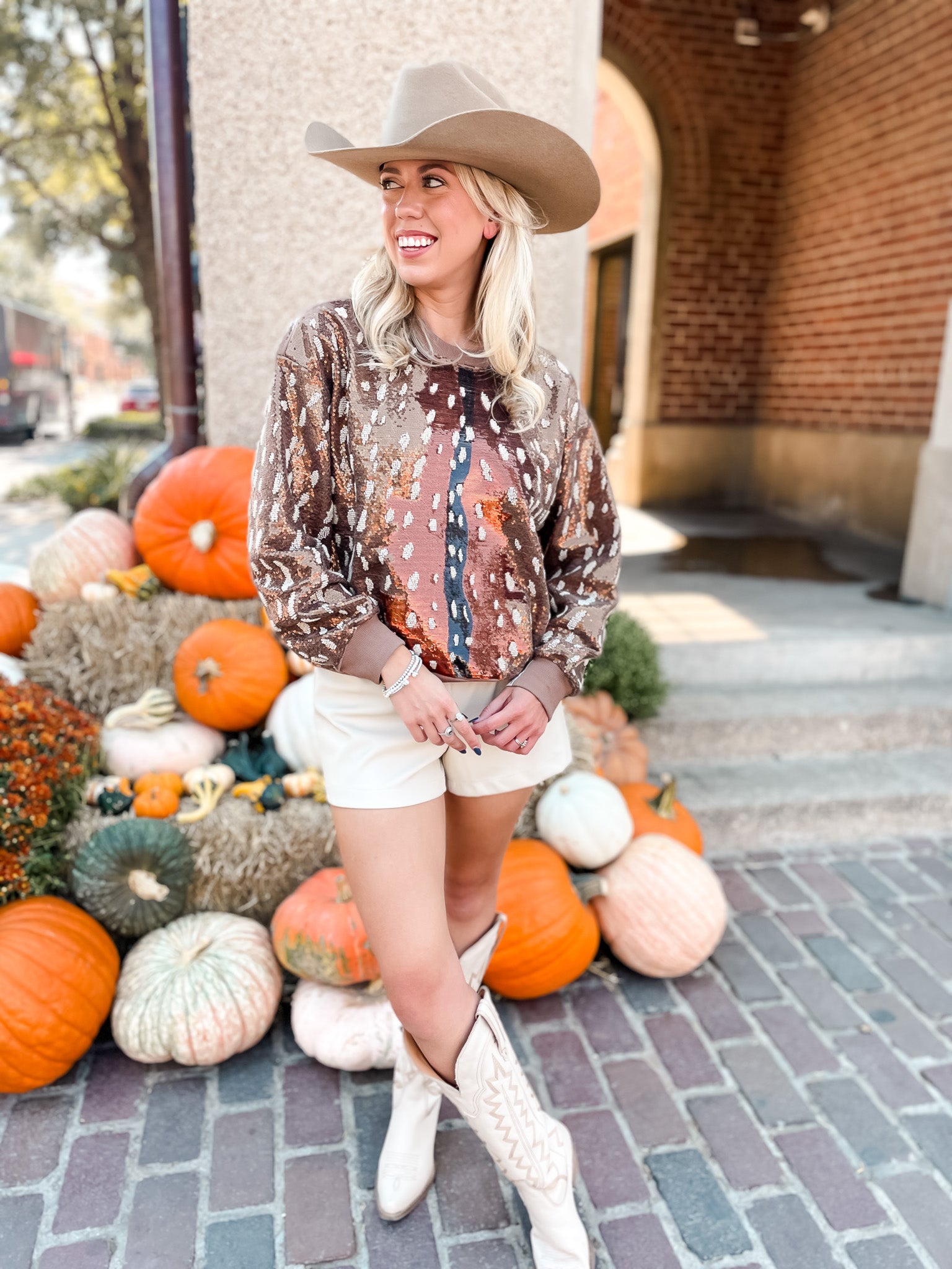 Deer  Sequin Sweatshirt